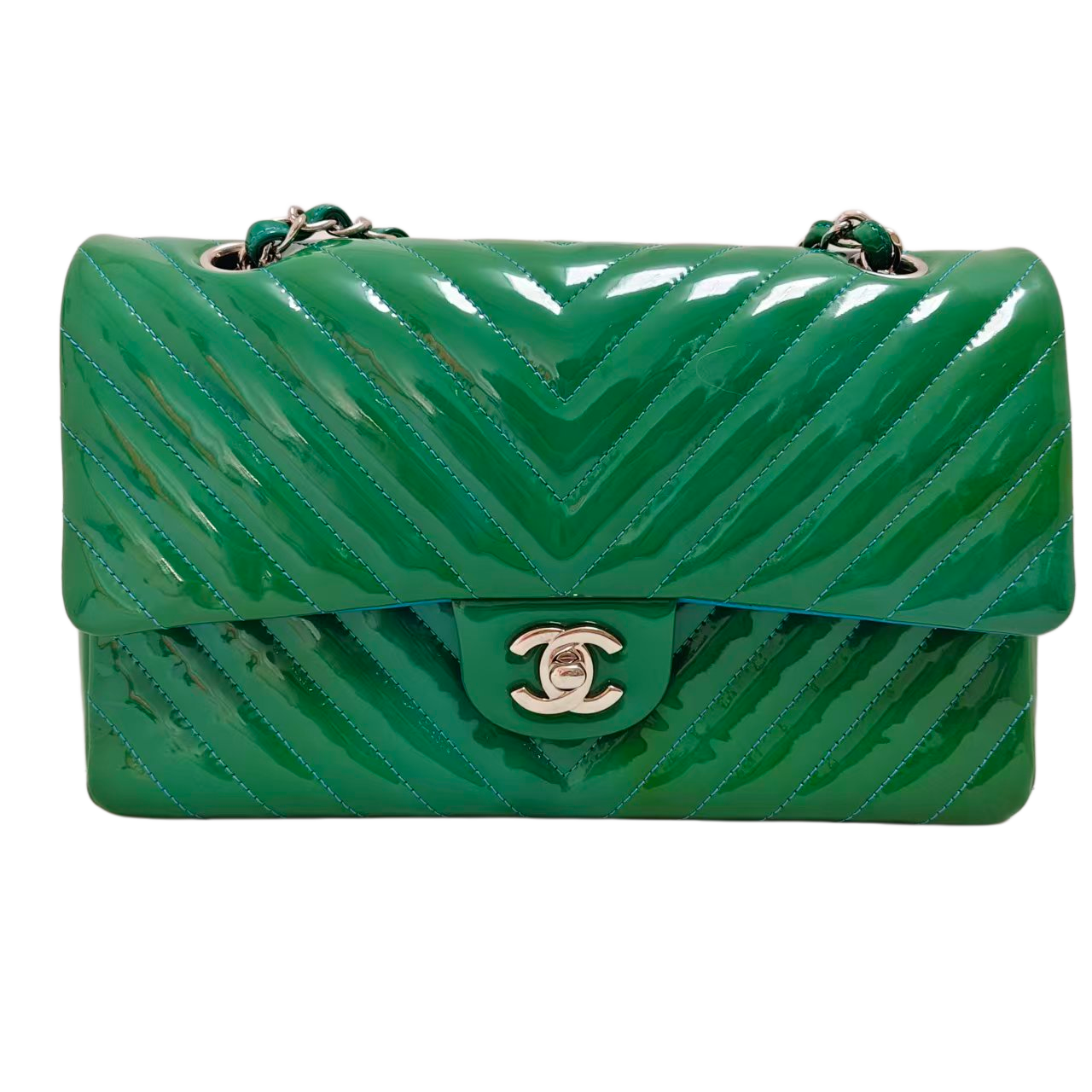 Chanel Classic Flap 25cm in Green Leather