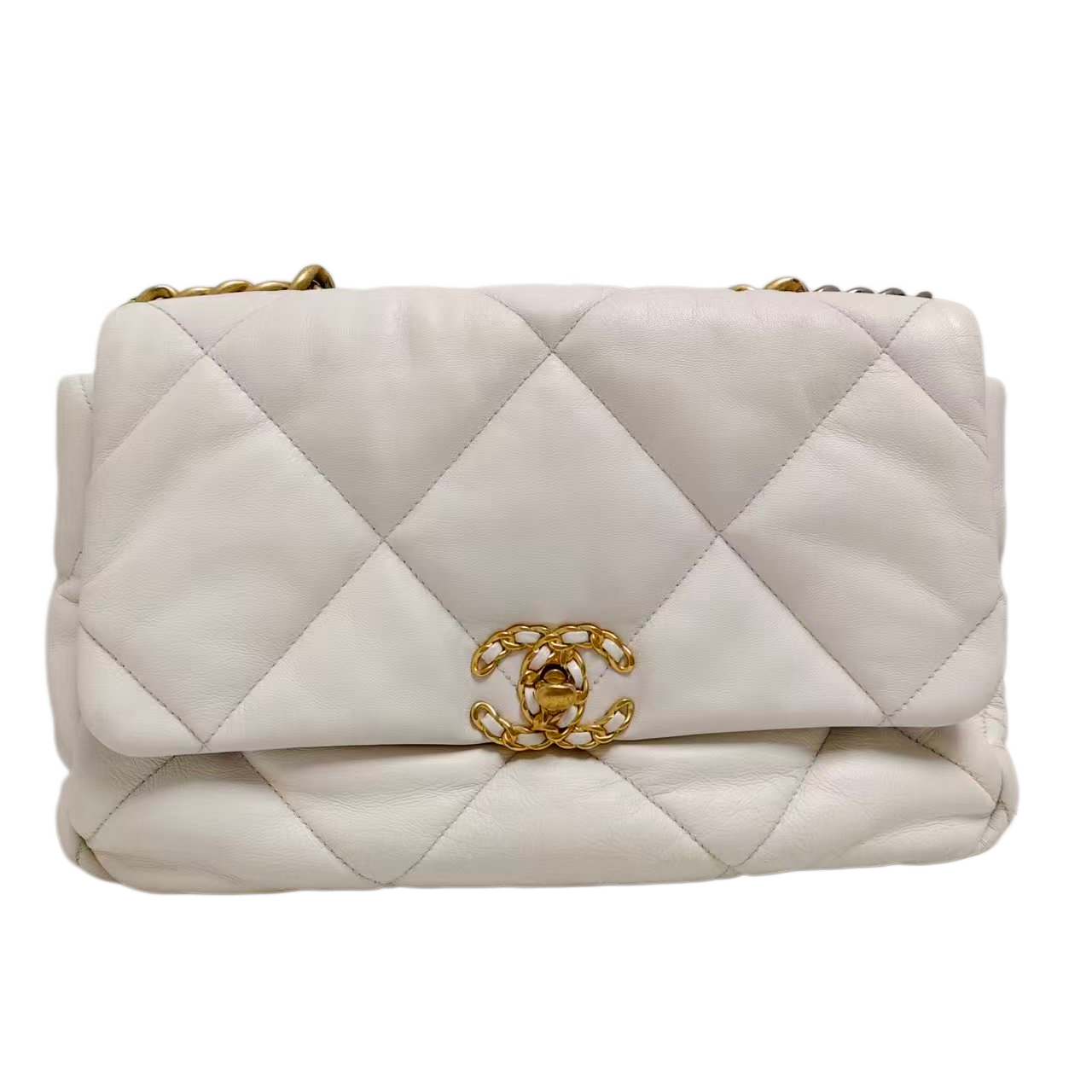 CHANEL 19 Bag in White Leather