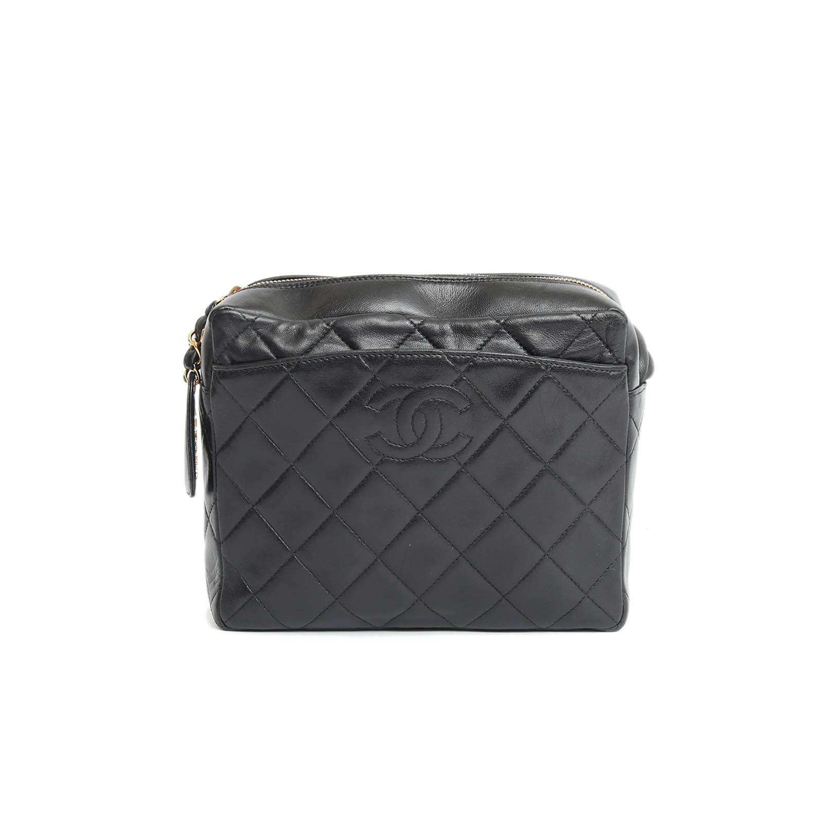 CHANEL Camera Bag Black Leather