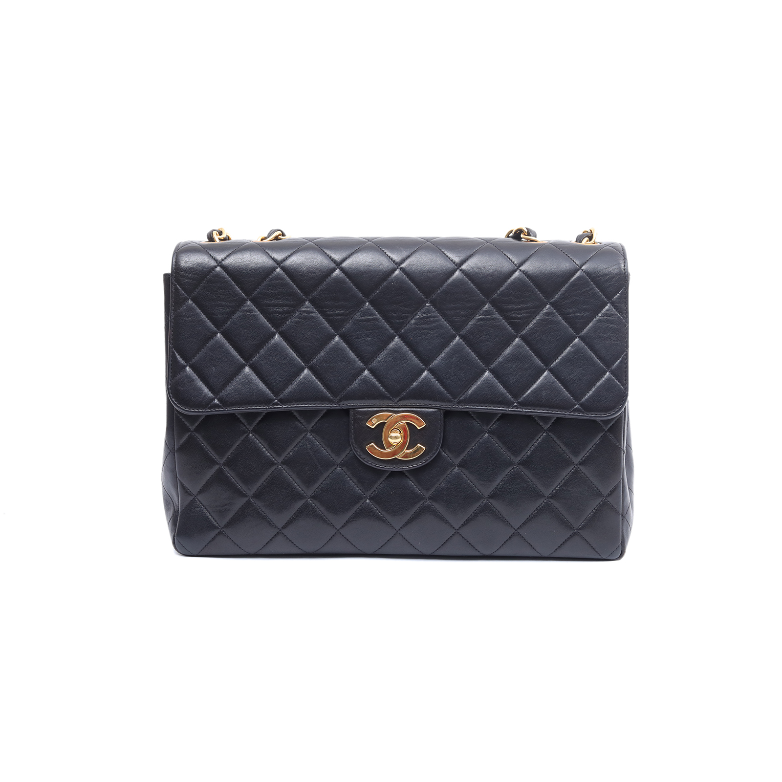 CHANEL Vintage Flap Bag Black Leather