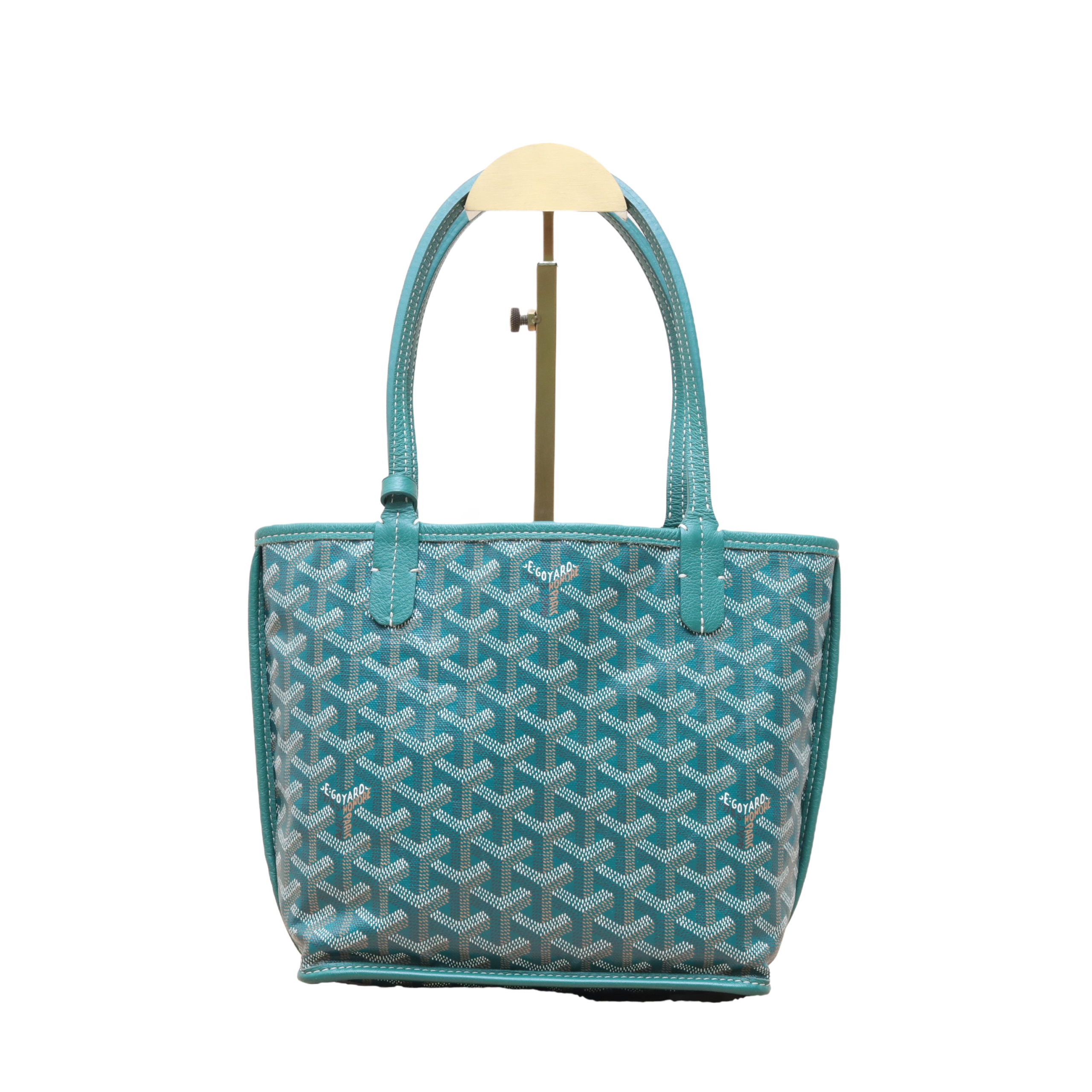 GOYARD Anjou Mini Tote Bag in Leather and Canvas
