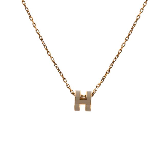HERMES Pop H Mini Pendant Necklace Alloy