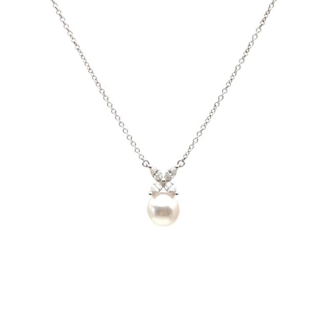 TIFFANY & CO. Victoria Necklace PT950 Platinum with Diamond & Pearl