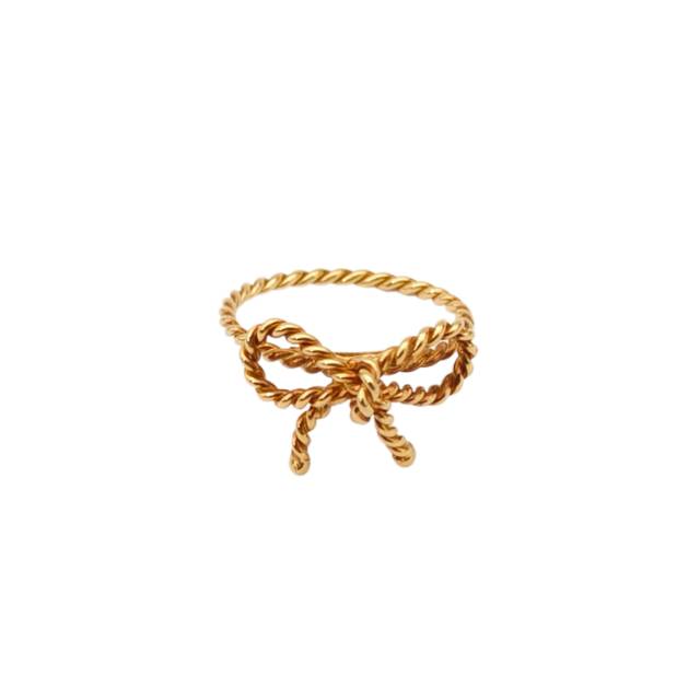 TIFFANY & CO. Bow Band Ring 18K Yellow Gold