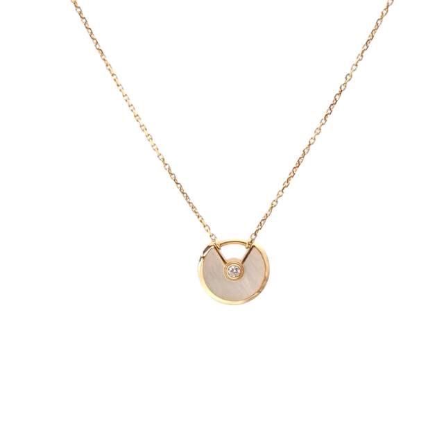 CARTIER Amulette Necklace 18K Yellow Gold with Diamond & MOP