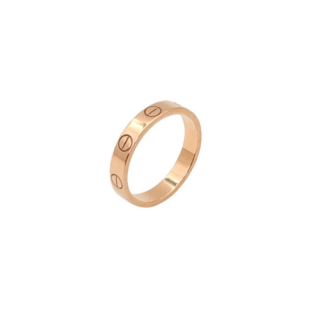 CARTIER LOVE Narrow Band Ring 18K Pink Gold Size 50