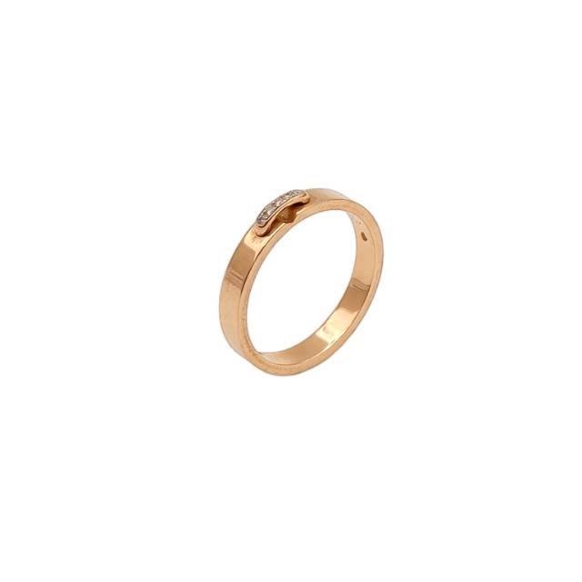 CHAUMET Liens Evidence 4mm Diamond Ring 18K Rose Gold Size 52
