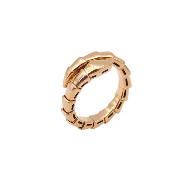 BVLGARI Serpenti Viper Ring 18K Rose Gold Size M