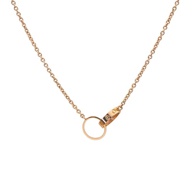 CARTIER LOVE Double Loop Necklace 18K Rose Gold