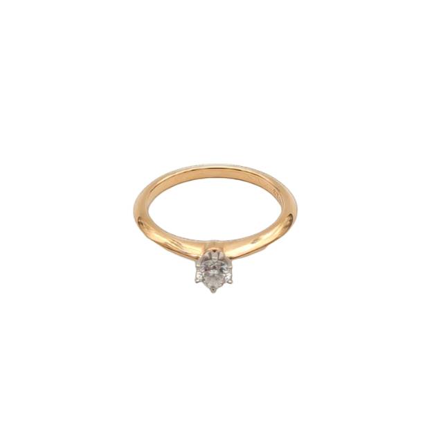 TIFFANY & CO. 0.24ct Solitaire Diamond Ring 18K Rose Gold with PT950