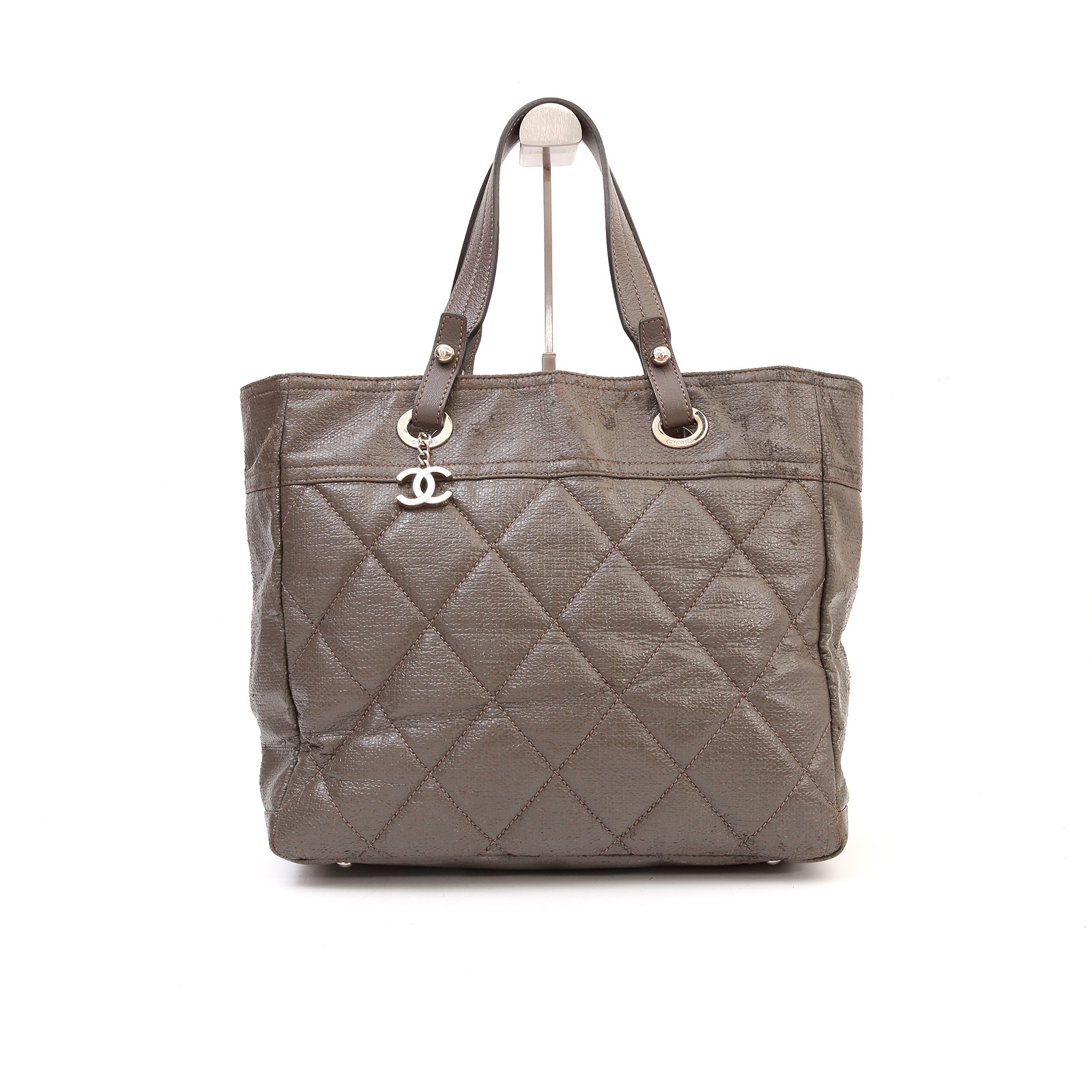 CHANEL Canvas Tote Bag Grey