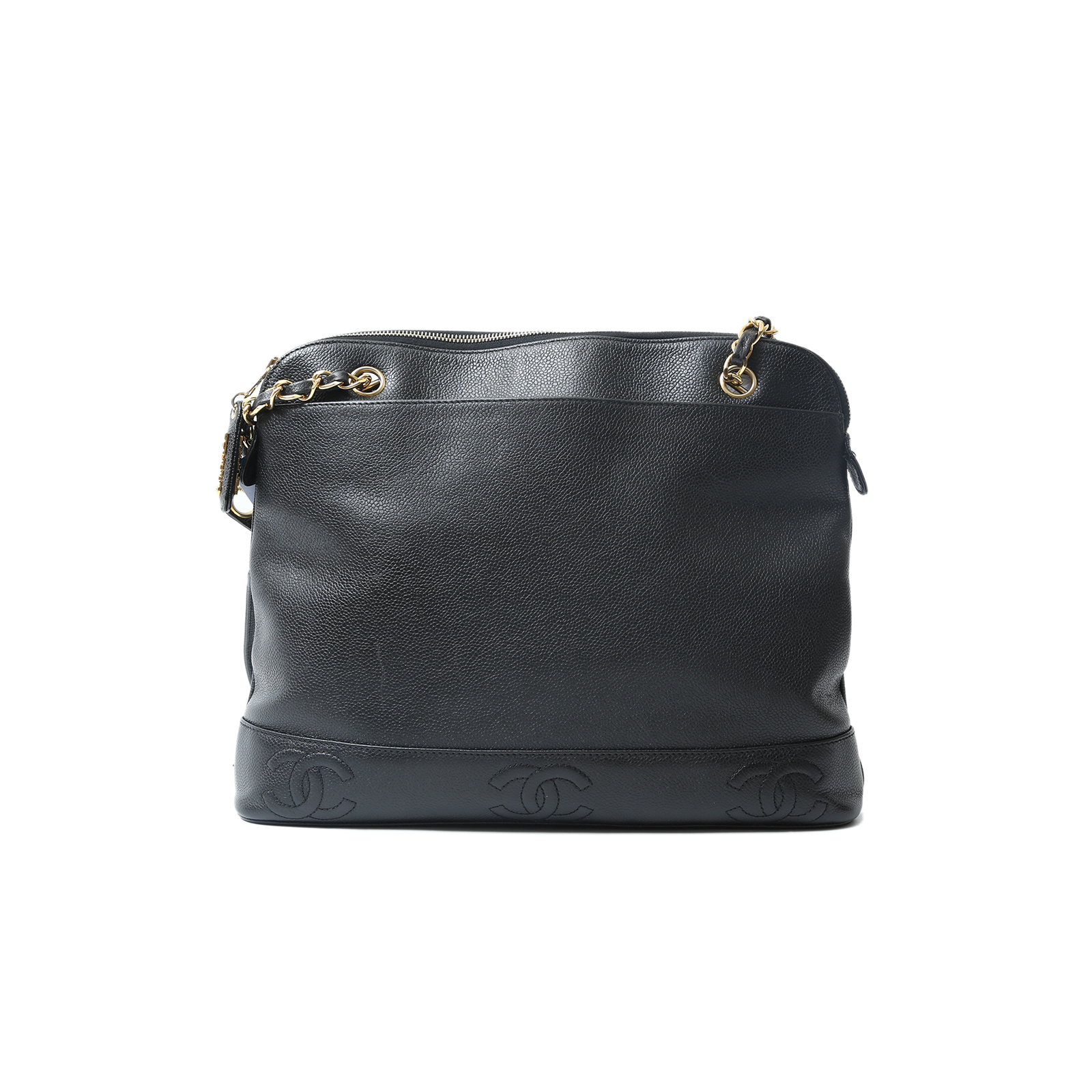 CHANEL Vintage Shoulder Bag Black Leather