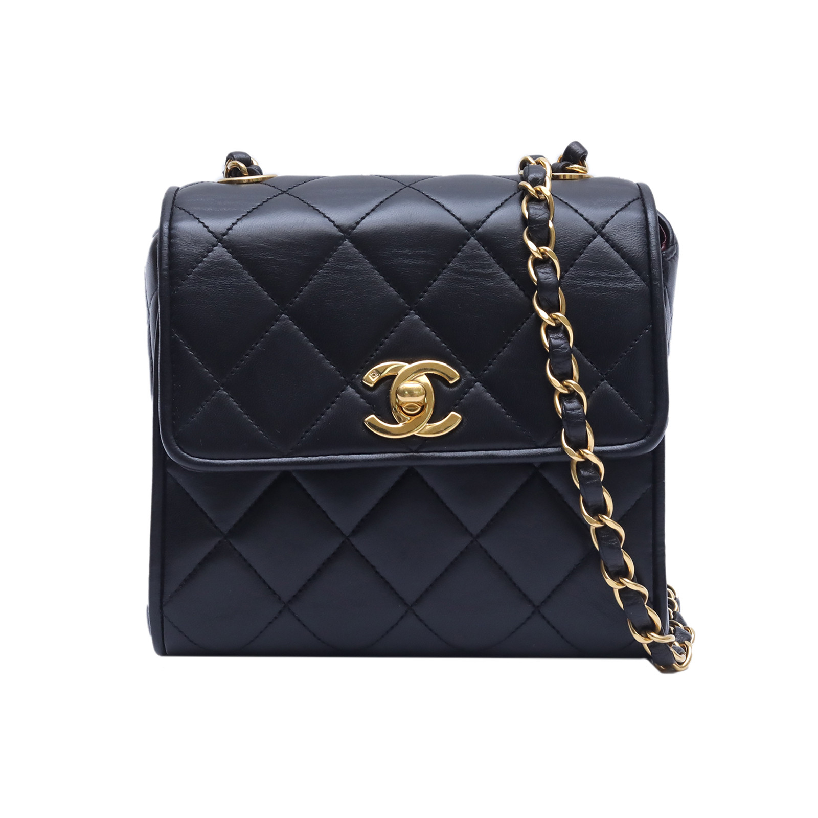 CHANEL Vintage Flap Bag Black Leather