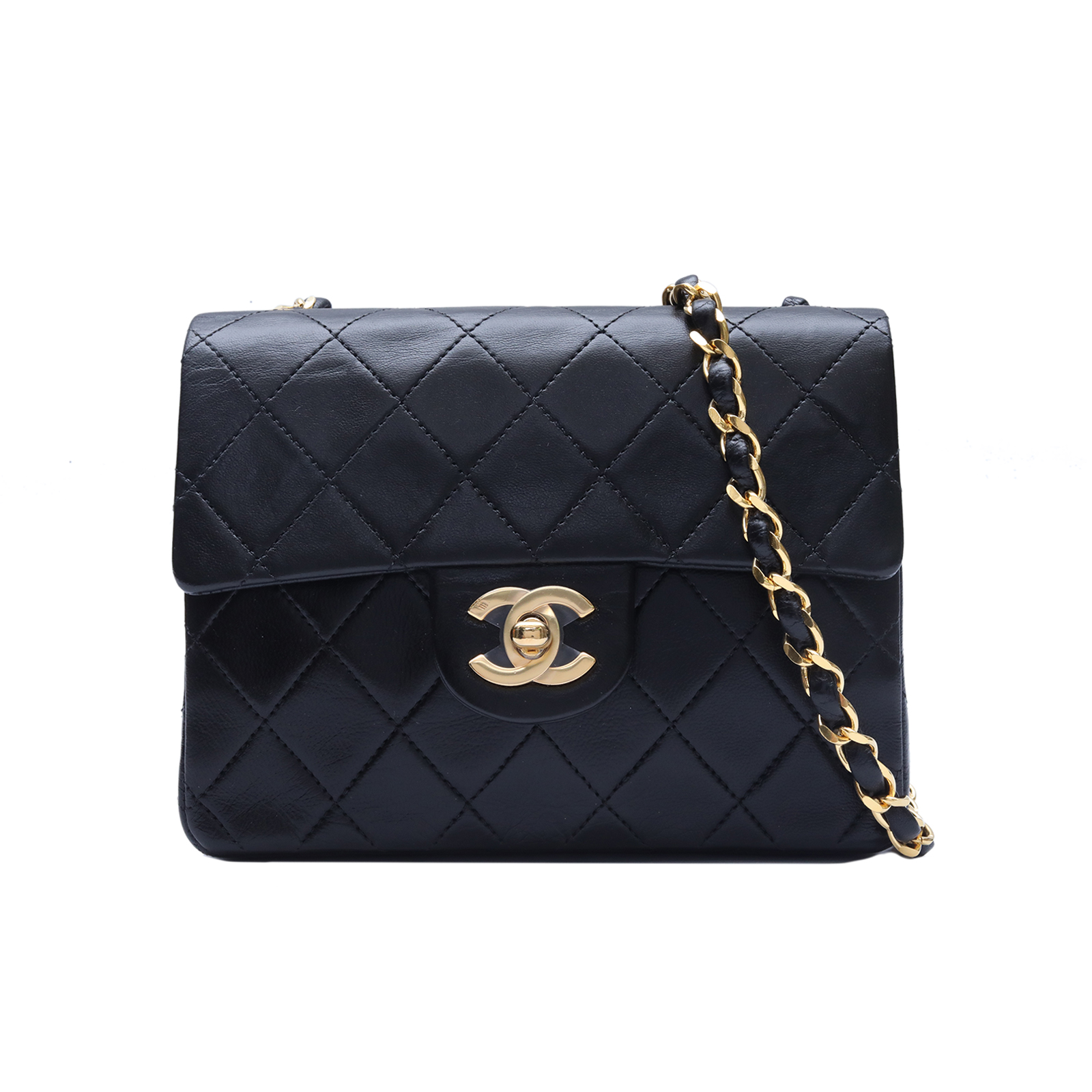 CHANEL Vintage Flap Bag Black Leather