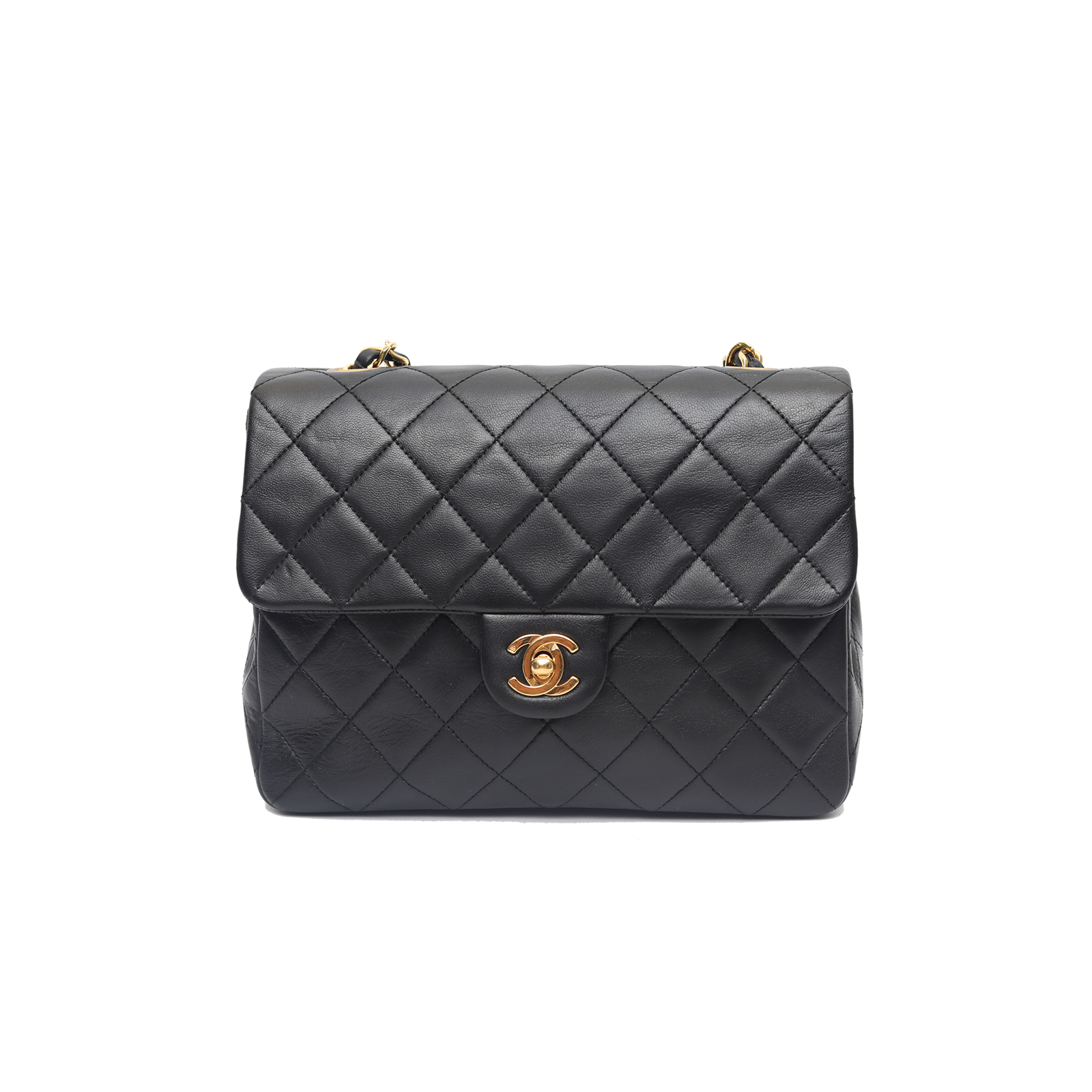 CHANEL Vintage Flap Bag Black Leather