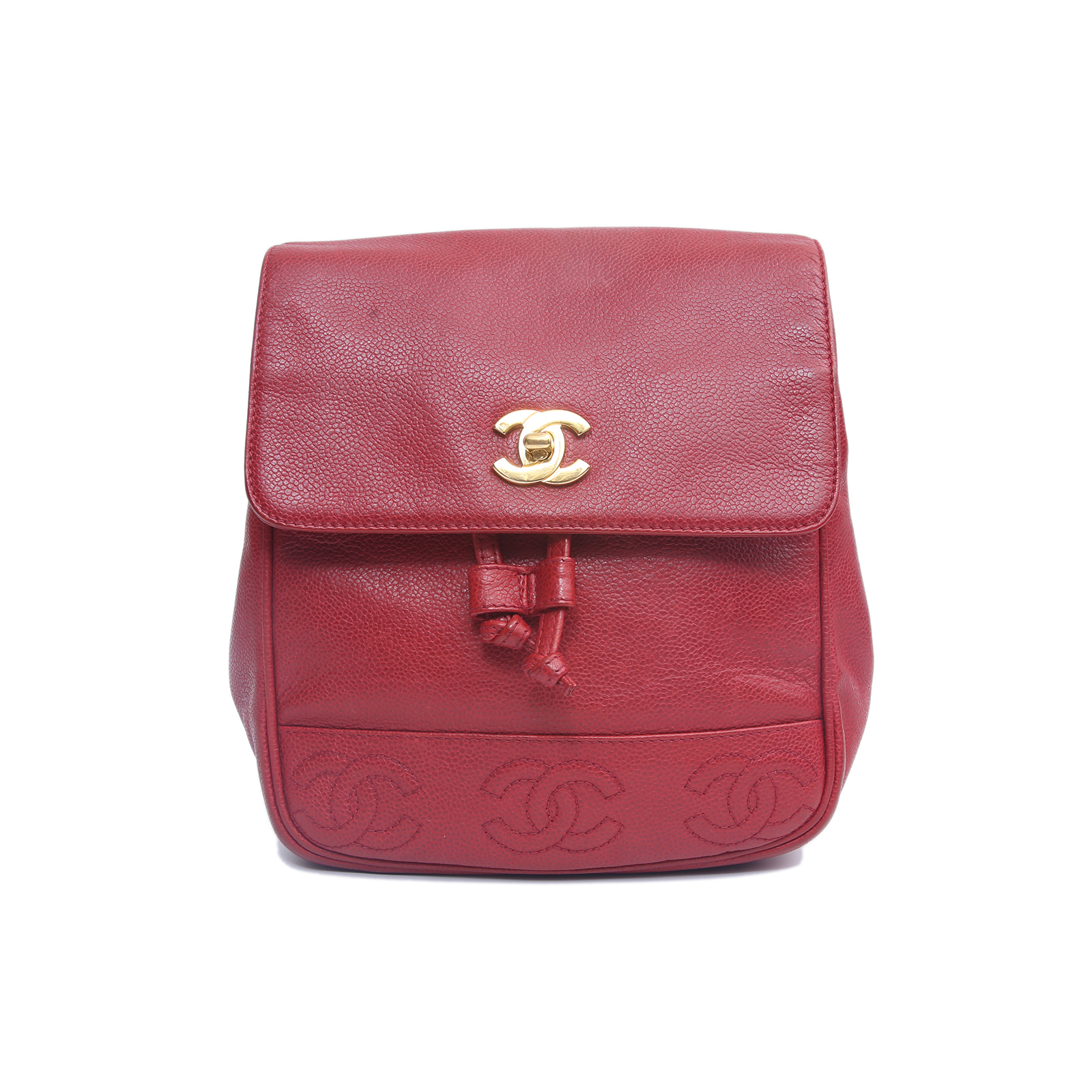 CHANEL Vintage Backpack Red Leather