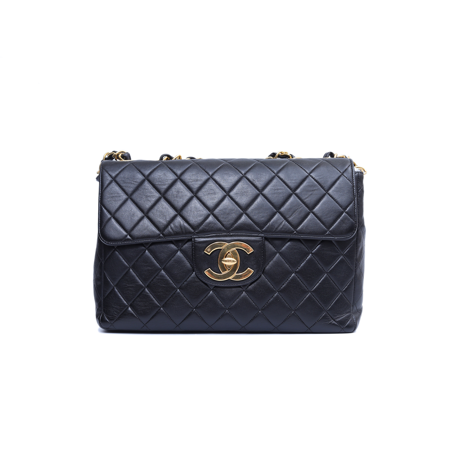 CHANEL Vintage Flap Bag Black Leather