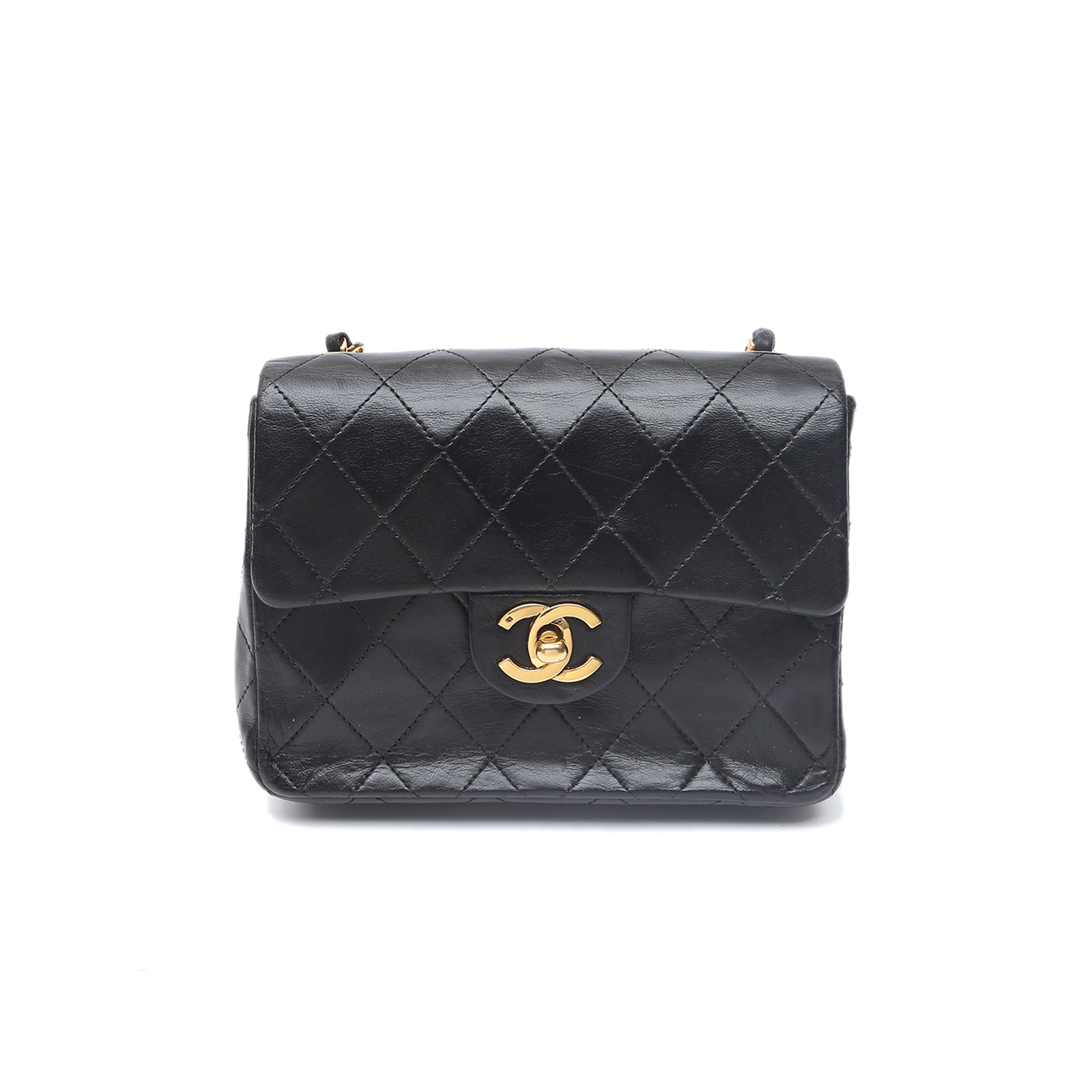 CHANEL Vintage Flap Bag Black Leather