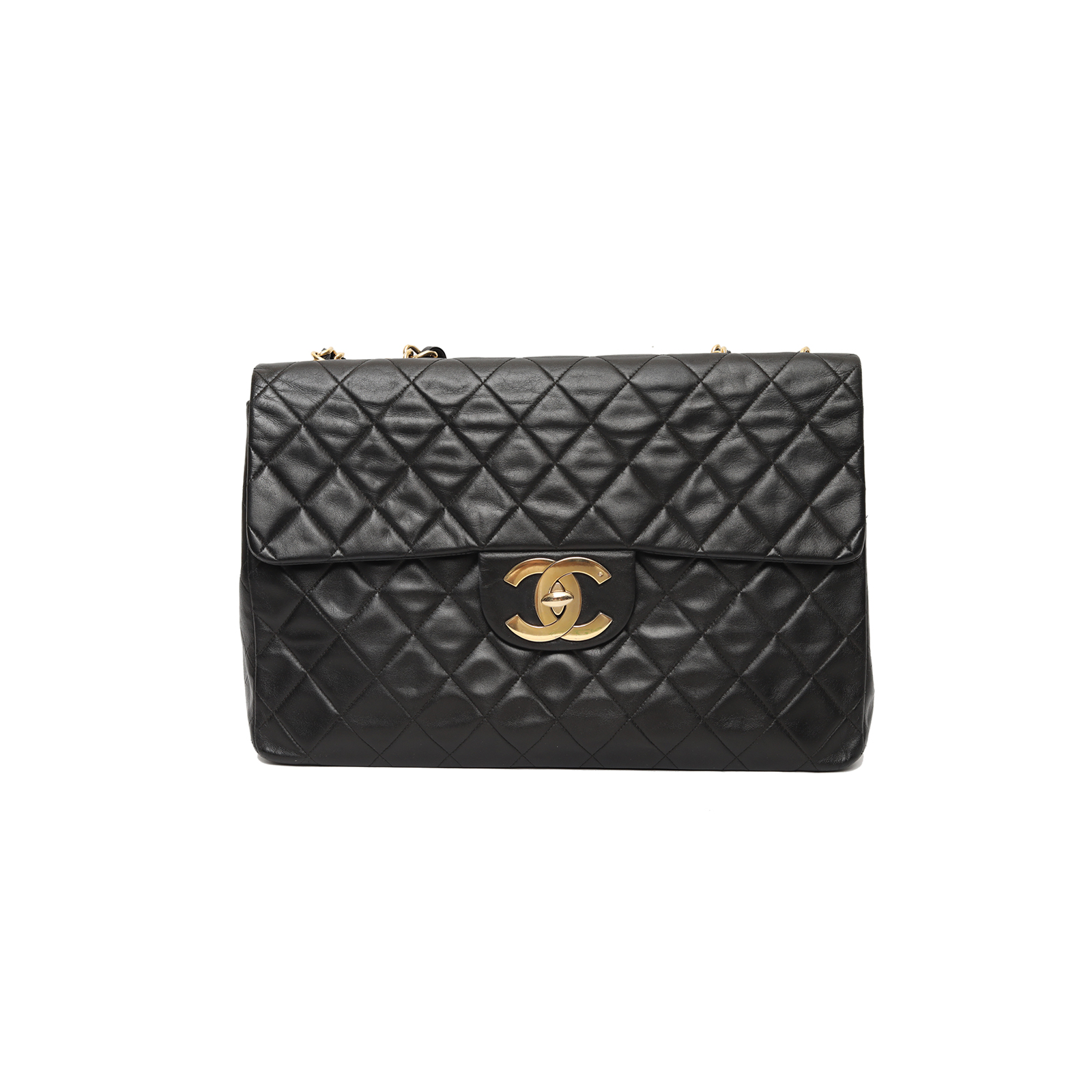 CHANEL Vintage Flap Bag Black Leather