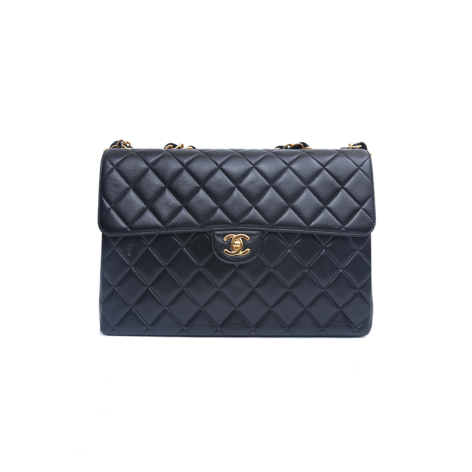 CHANEL Vintage Flap Bag Black Leather