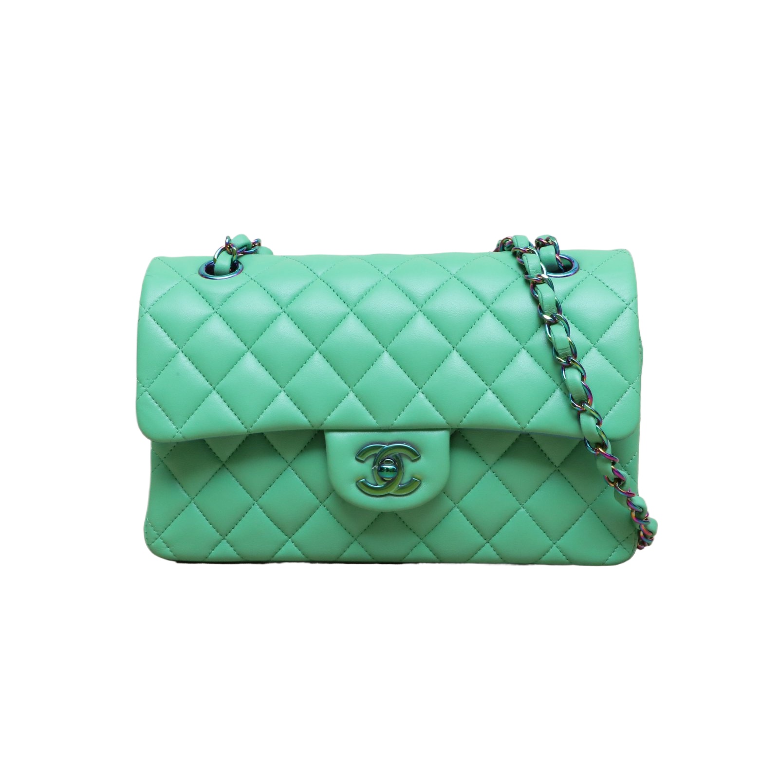CHANEL CF Flap Bag 23cm Green Leather