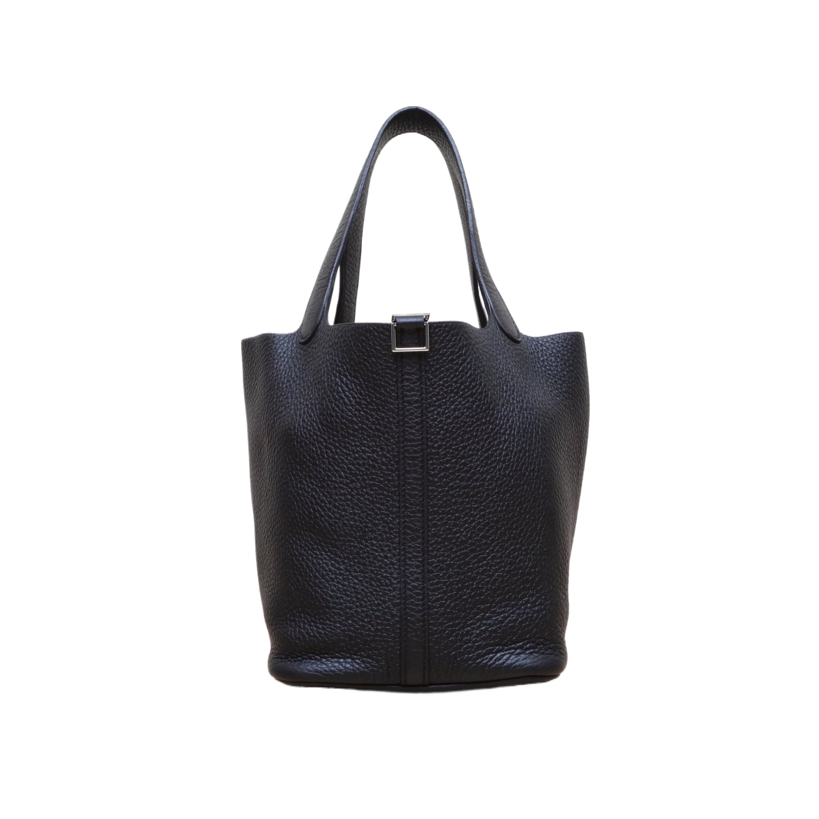 HERMES Picotin 22 Bag Black Clemence Leather