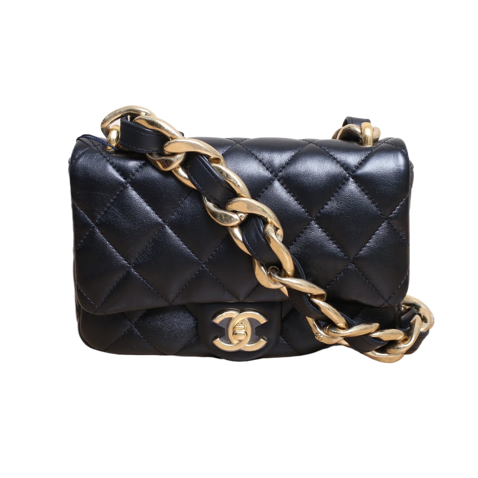 CHANEL CF Flap Bag 21cm Black Leather
