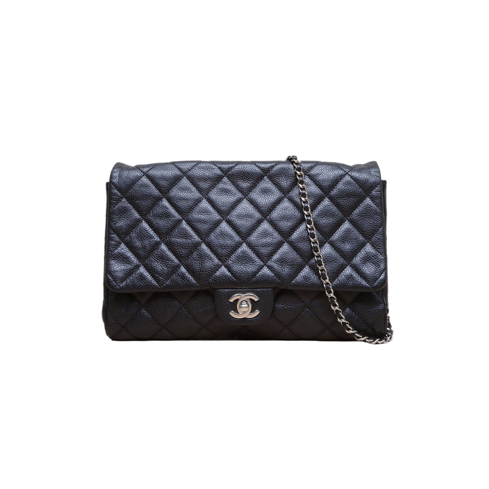 CHANEL CF Timeless Flap Bag 27.5cm Black Caviar Leather