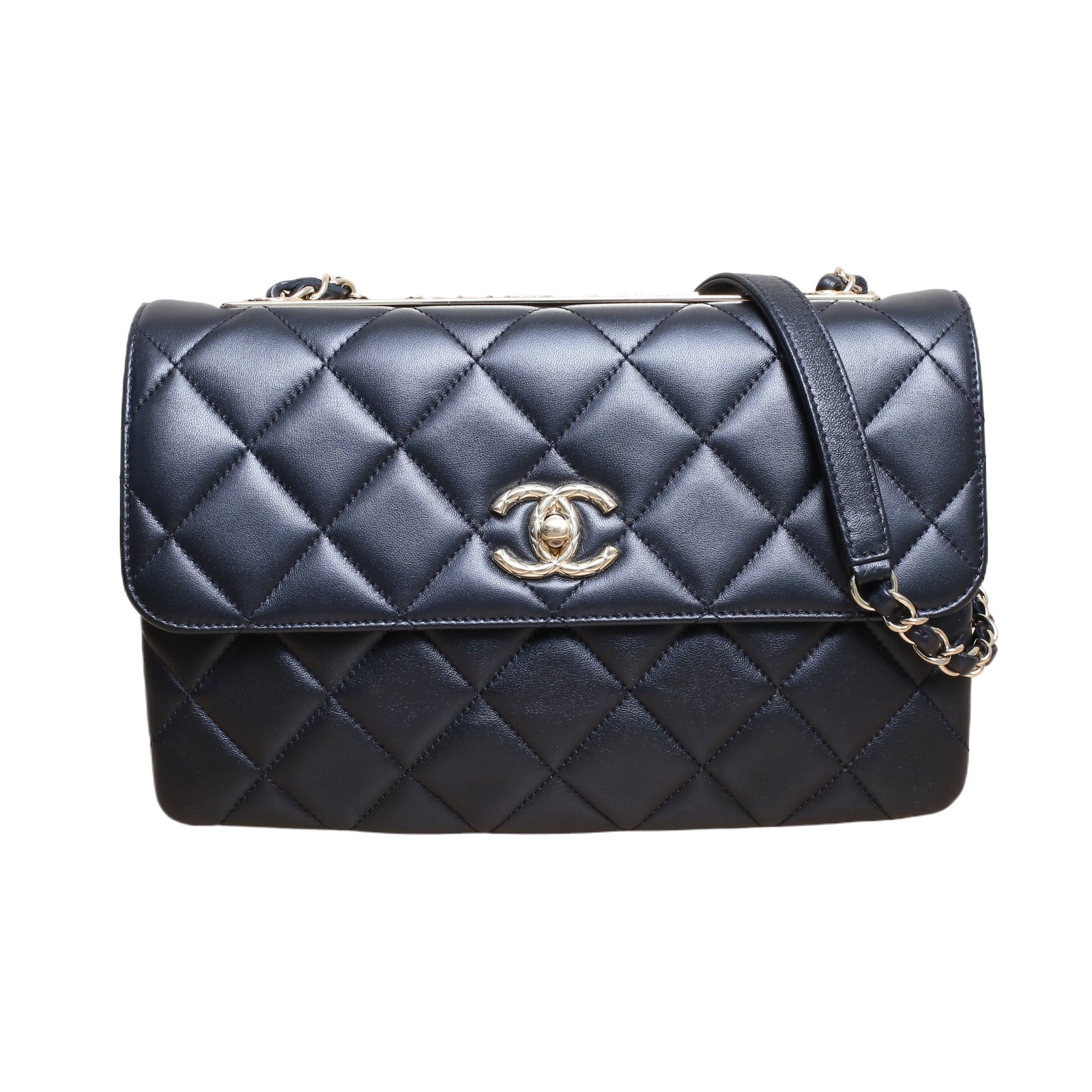 CHANEL Trendy CC Flap Bag 26cm Black Leather