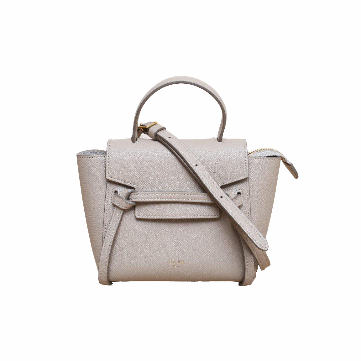 CELINE Belt Pico Bag 15 Grey Leather