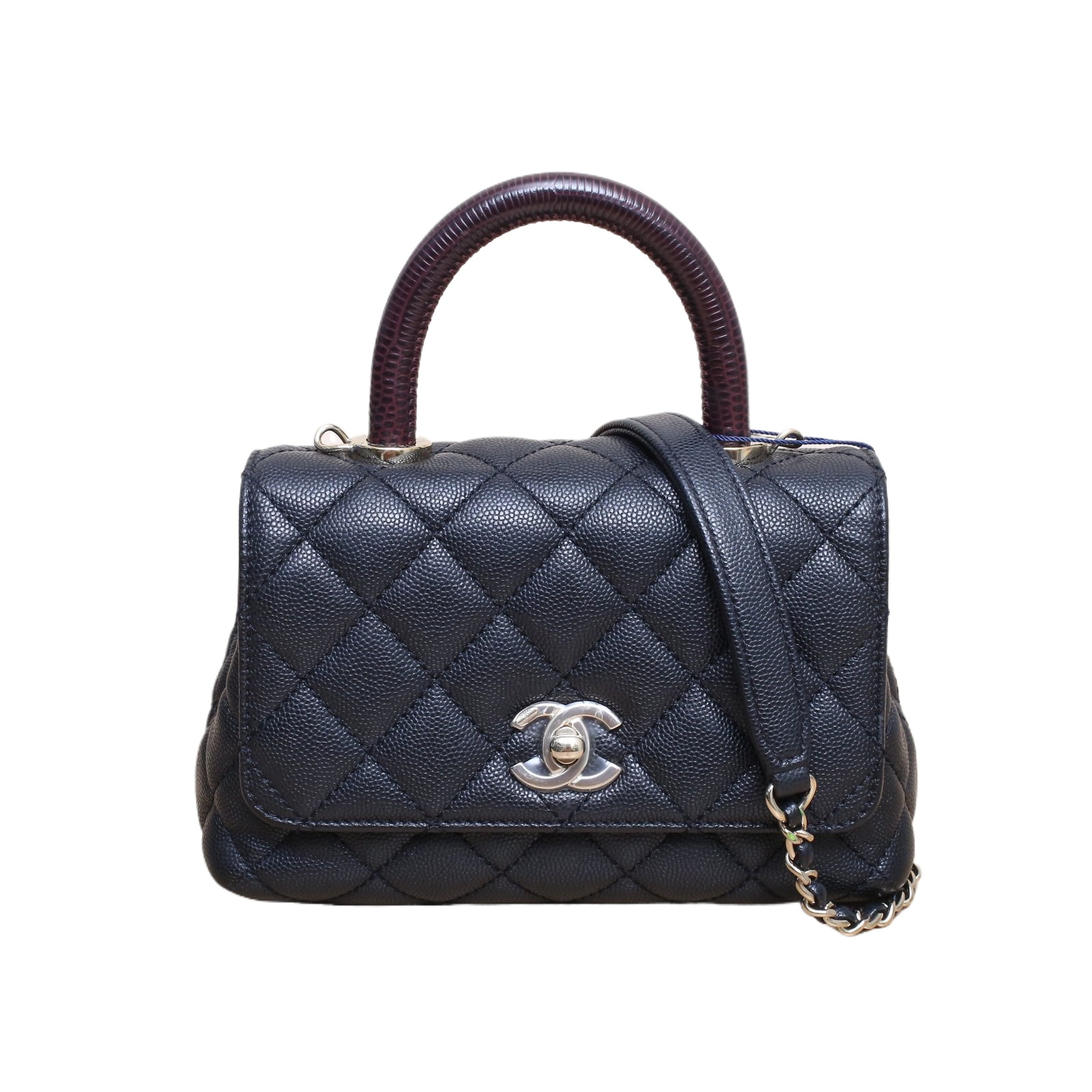 CHANEL Coco Handle Mini Bag 19cm Black Caviar Leather