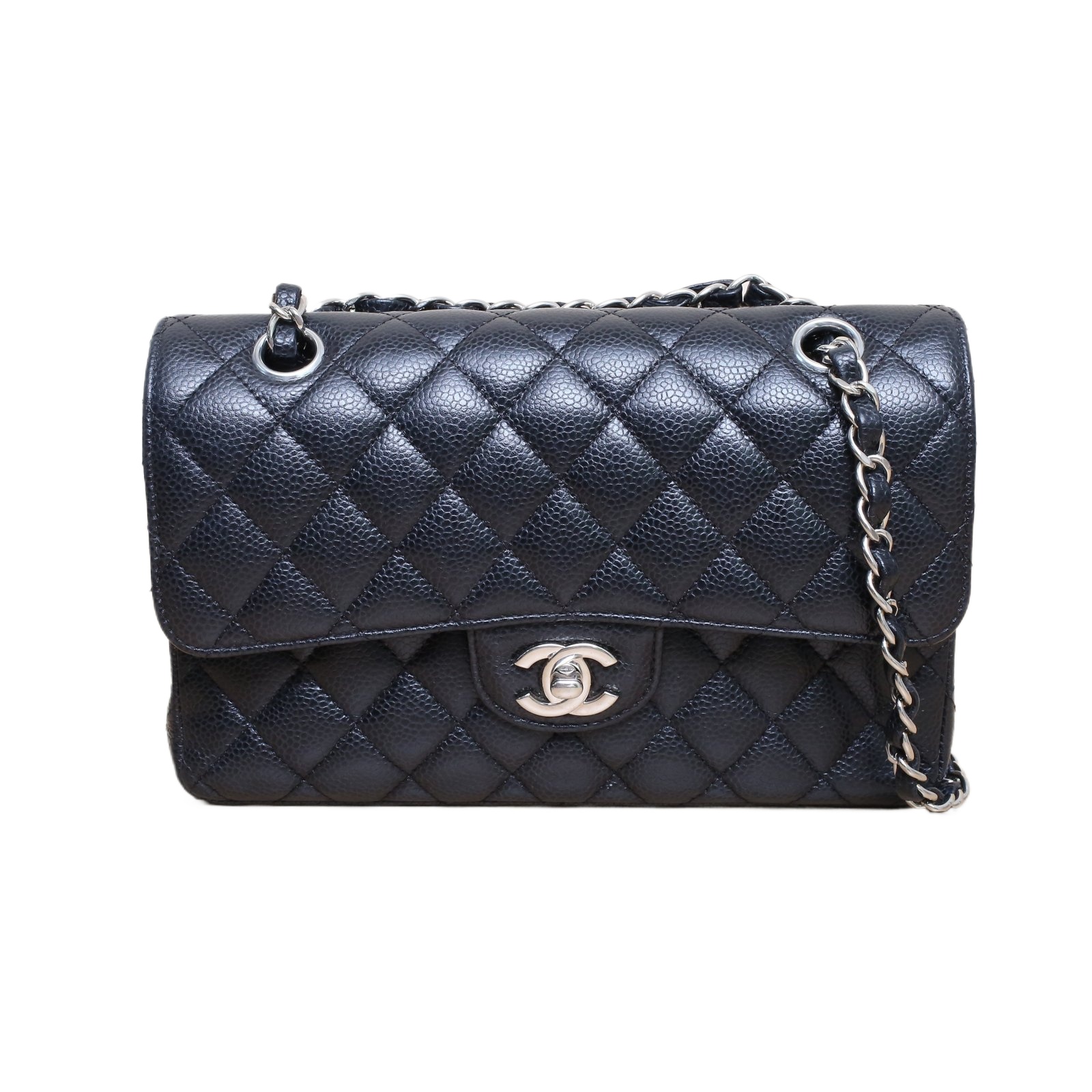 CHANEL CF Jumbo Flap Bag 23cm Black Caviar Leather