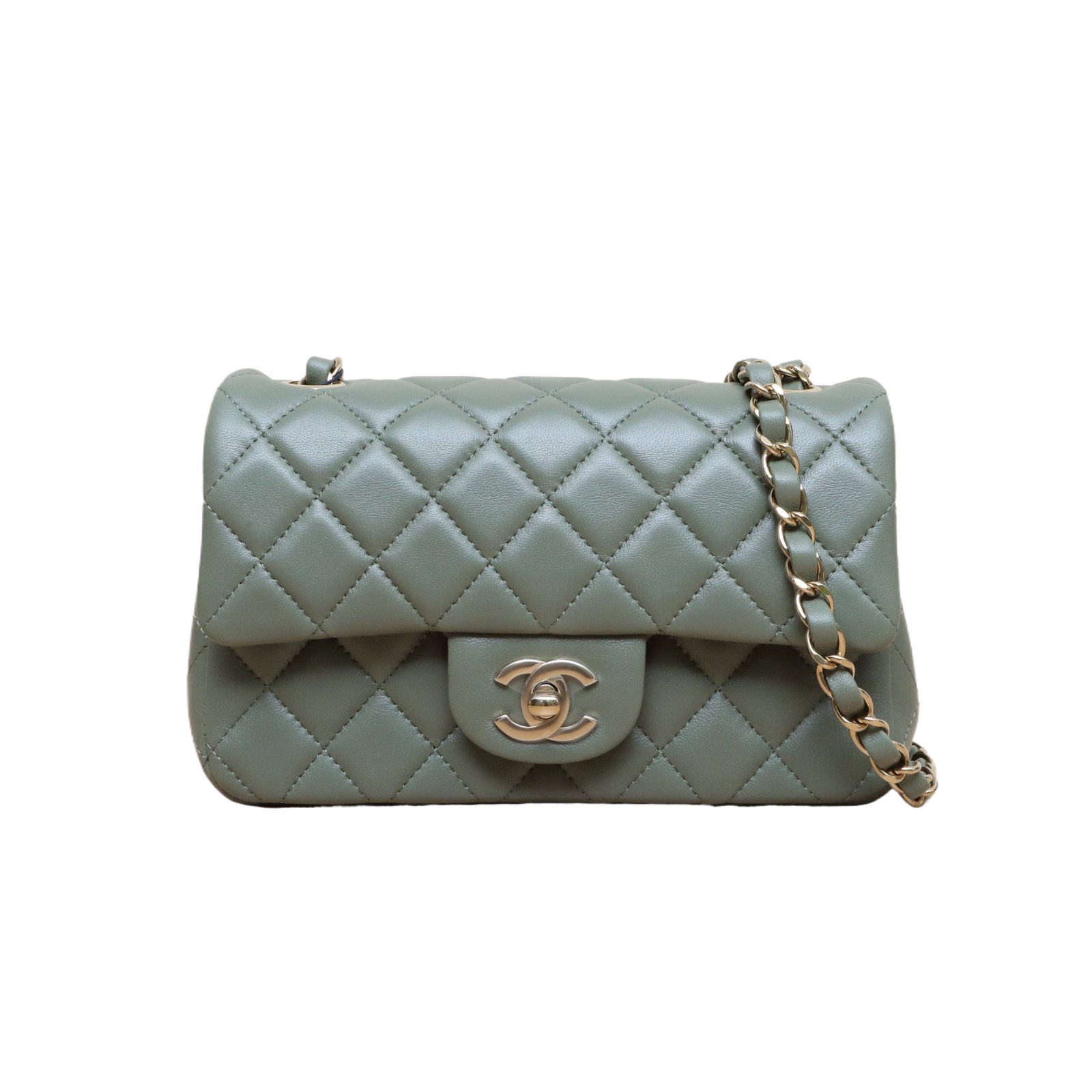 CHANEL CF Mini 20cm Green Leather