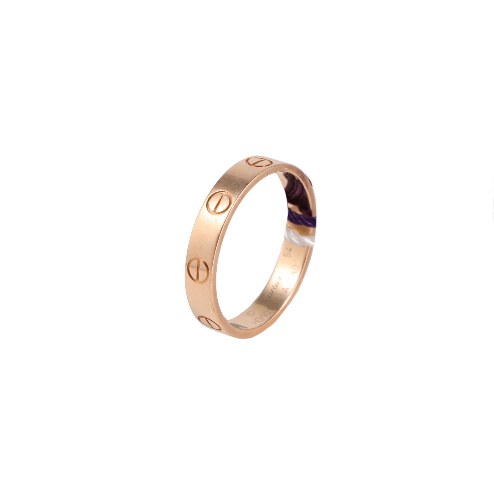 CARTIER LOVE Narrow Band Ring 18K Rose Gold Size 54