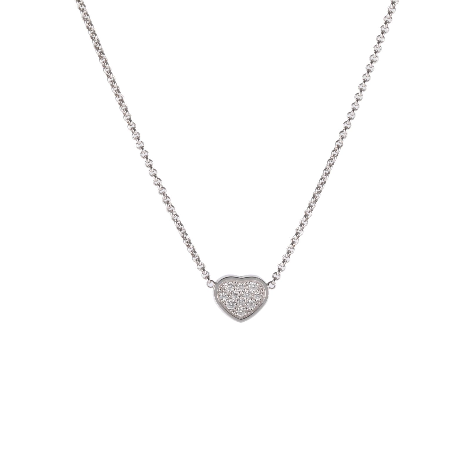 CHOPARD My Happy Hearts Pendant Necklace 18K White Gold with Diamond