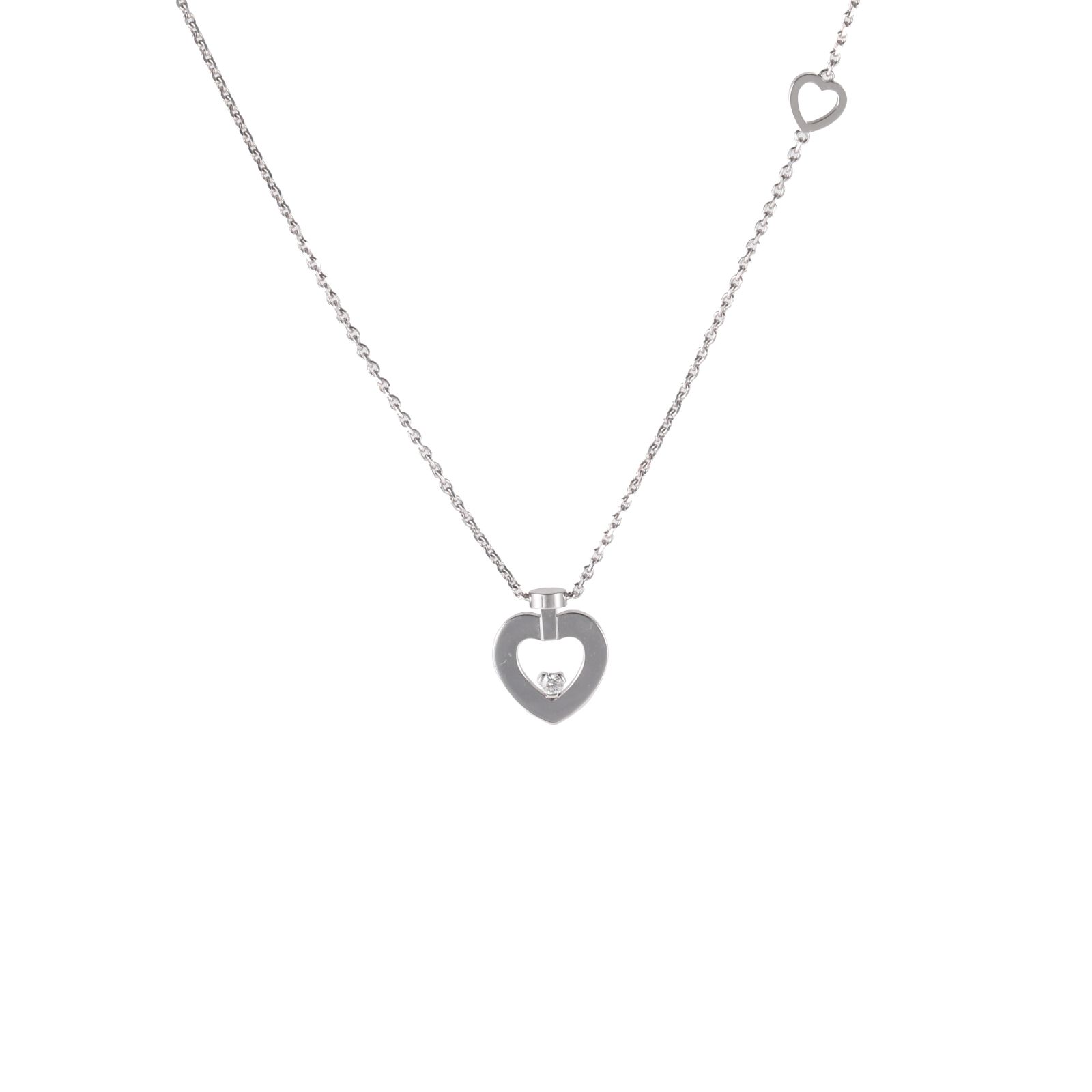 FRED Pretty Woman Heart Pendant Necklace 18K White Gold with Diamond