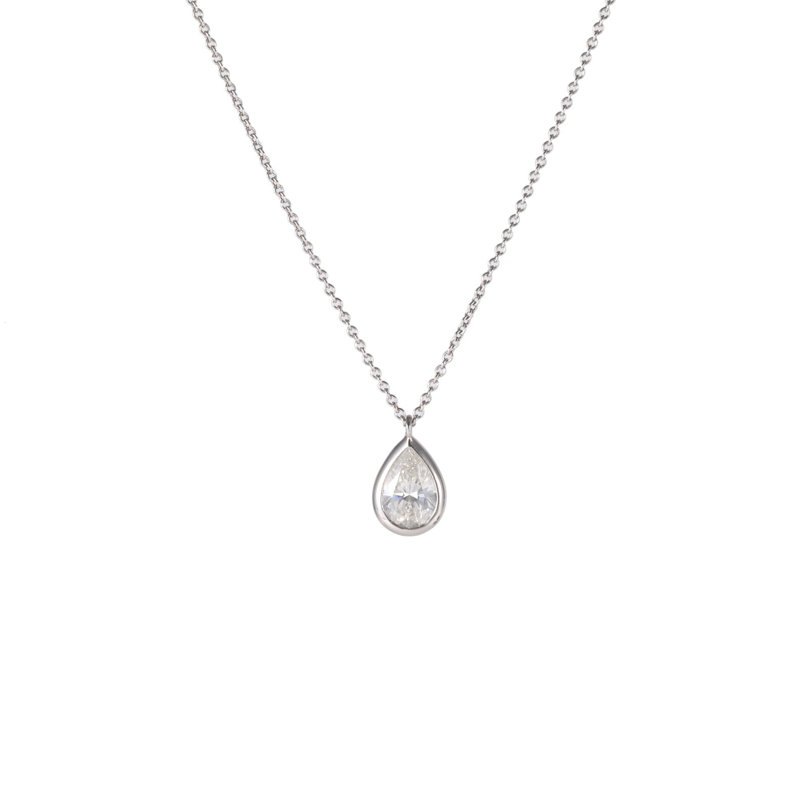 TIFFANY & CO. Soleste Pendant Necklace PT950 Platinum with 1.02ct Diamond