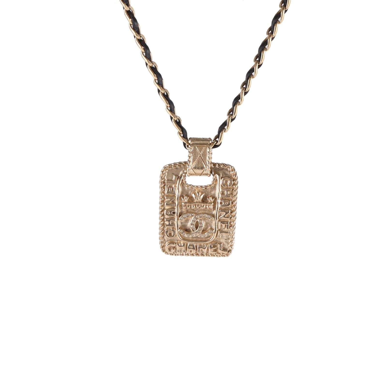 CHANEL 21A Handmade Series Pendant Necklace Gold Tone Alloy