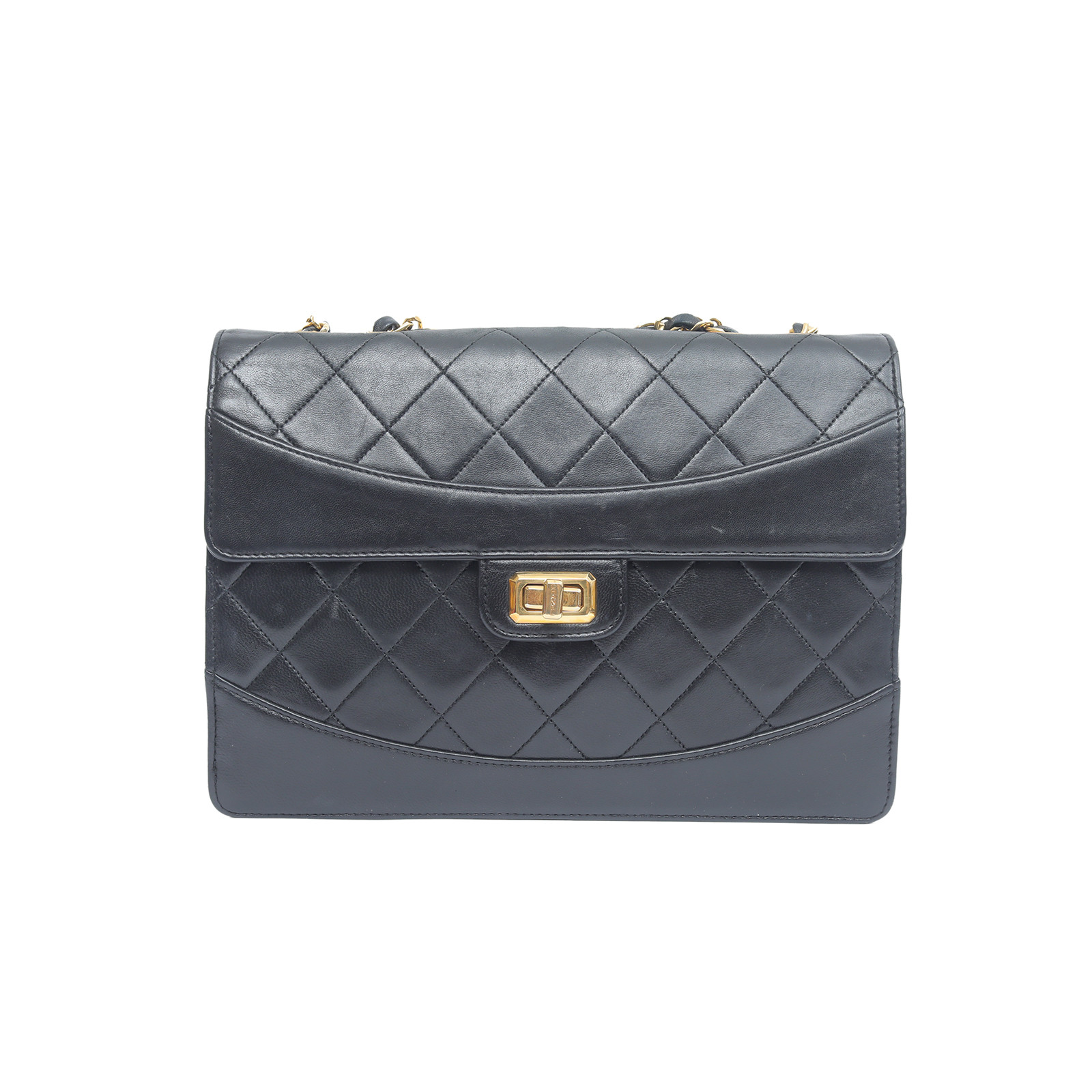 CHANEL Flap Bag Black Leather