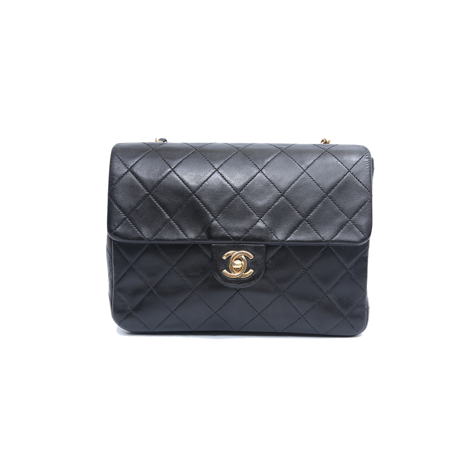 CHANEL Vintage Flap Bag Black Leather