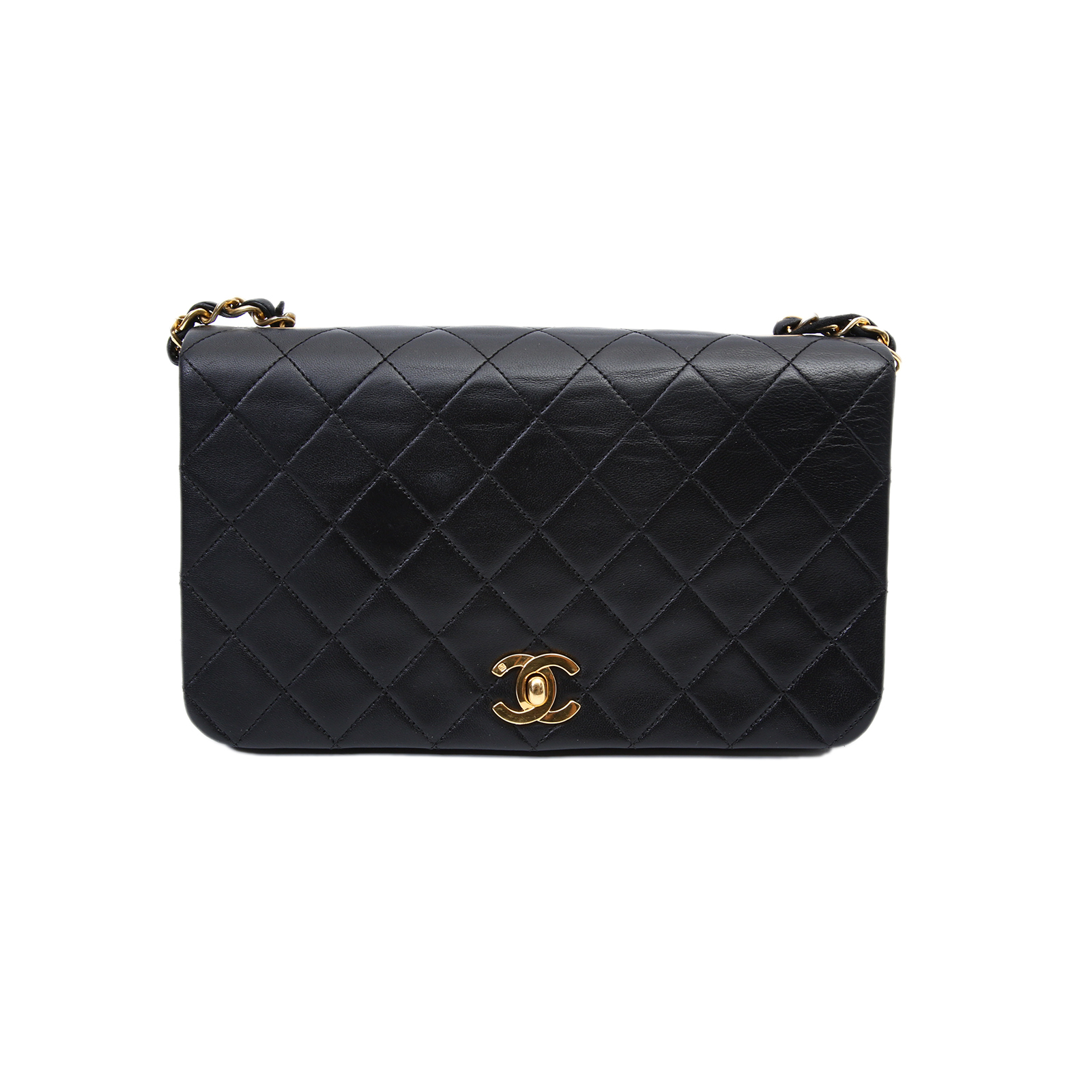 CHANEL Vintage Wallet on Chain Black Leather
