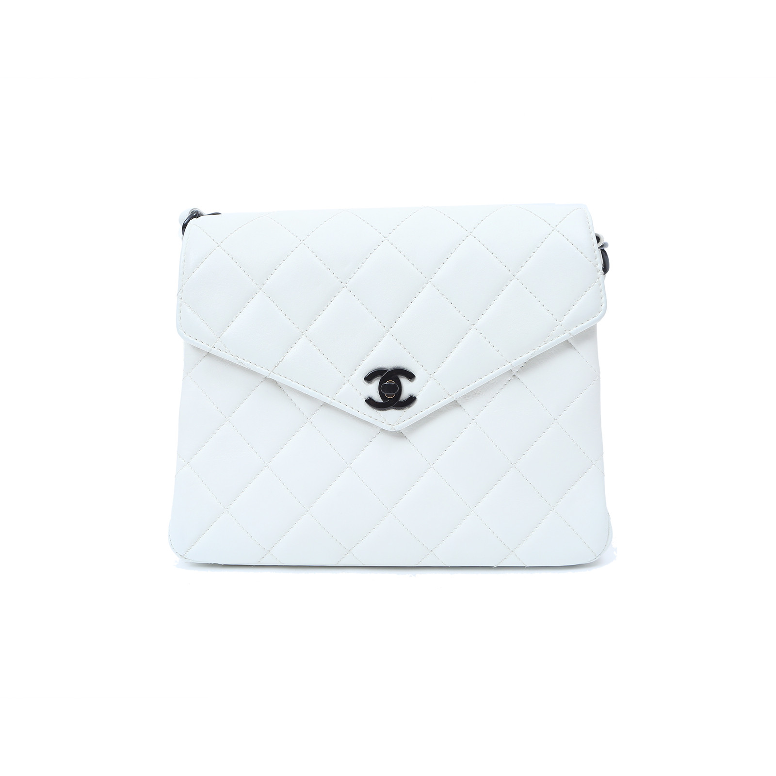 CHANEL Vintage Envelope Bag White Leather