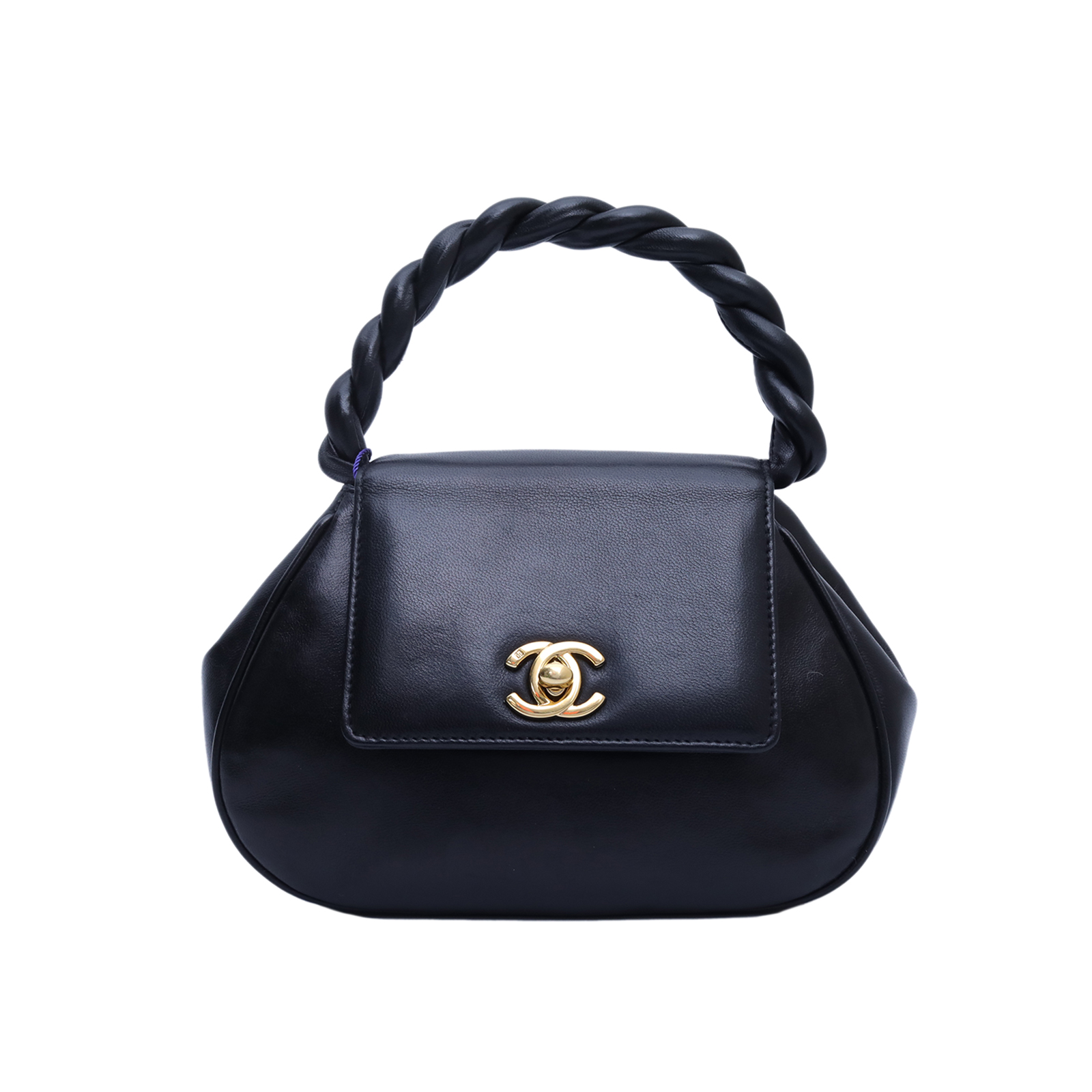 CHANEL Vintage Handbag Black Leather