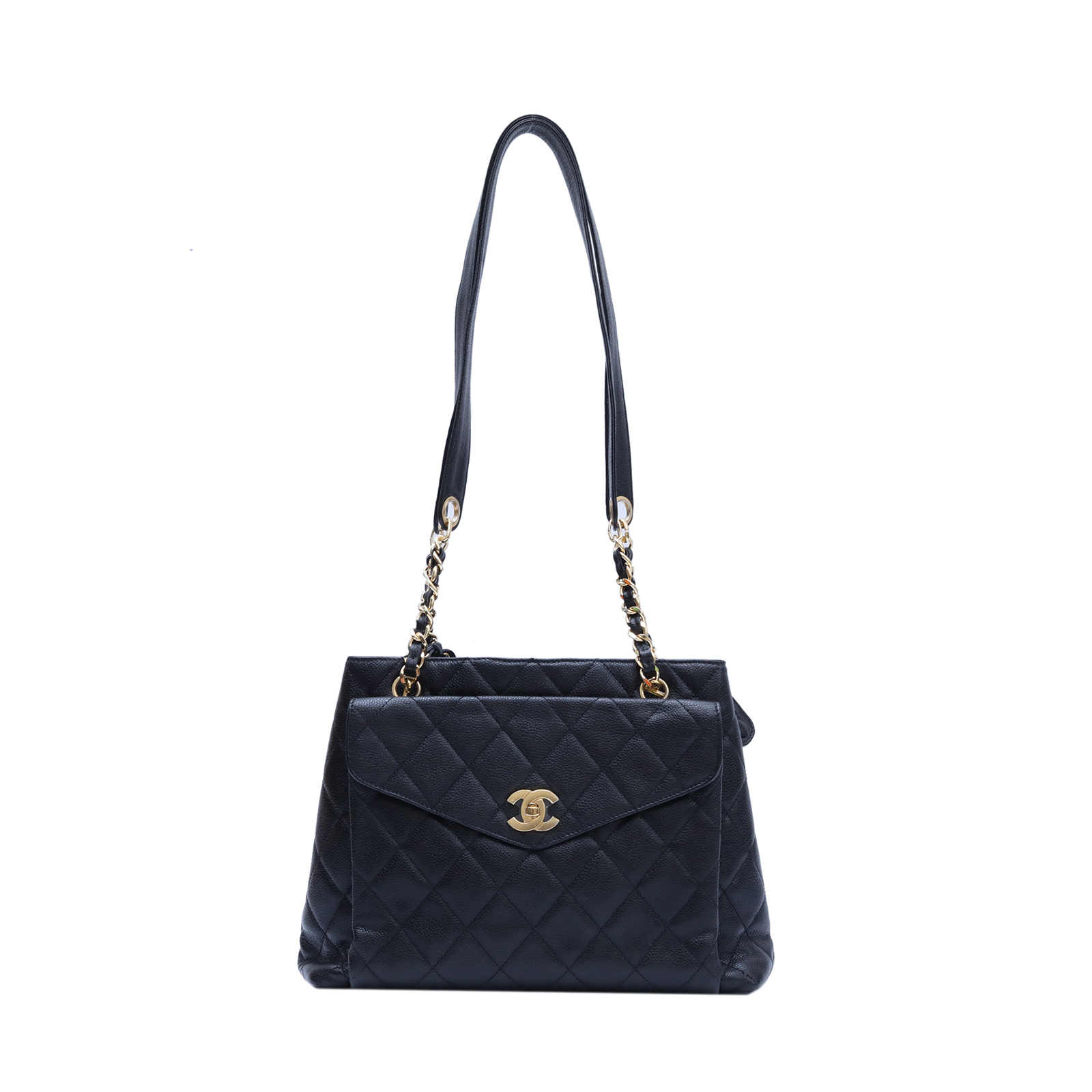 CHANEL Vintage Flap Bag Black Leather
