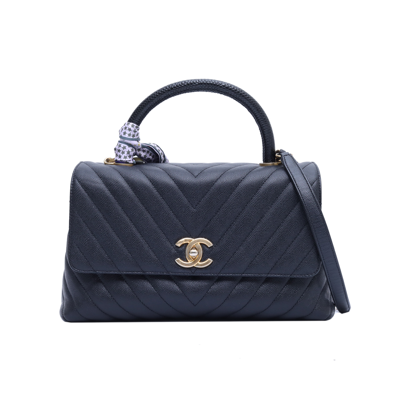 CHANEL Coco Handle Medium 29cm Black Leather