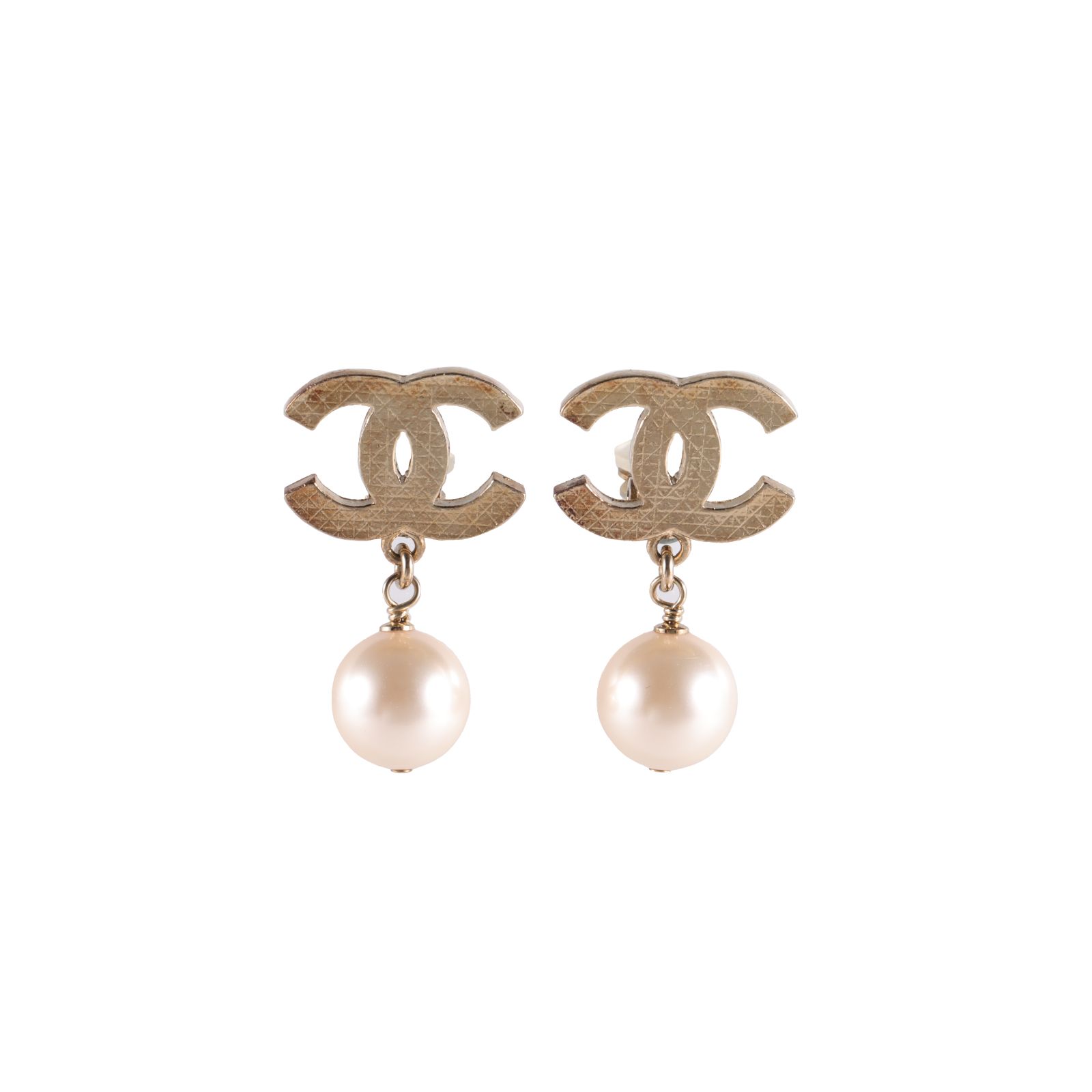 Chanel Classic CC Pearl Drop Earrings