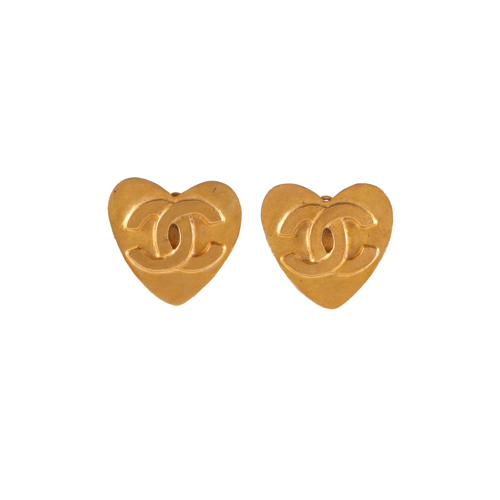 Chanel Heart CC Clip-On 95P Earrings