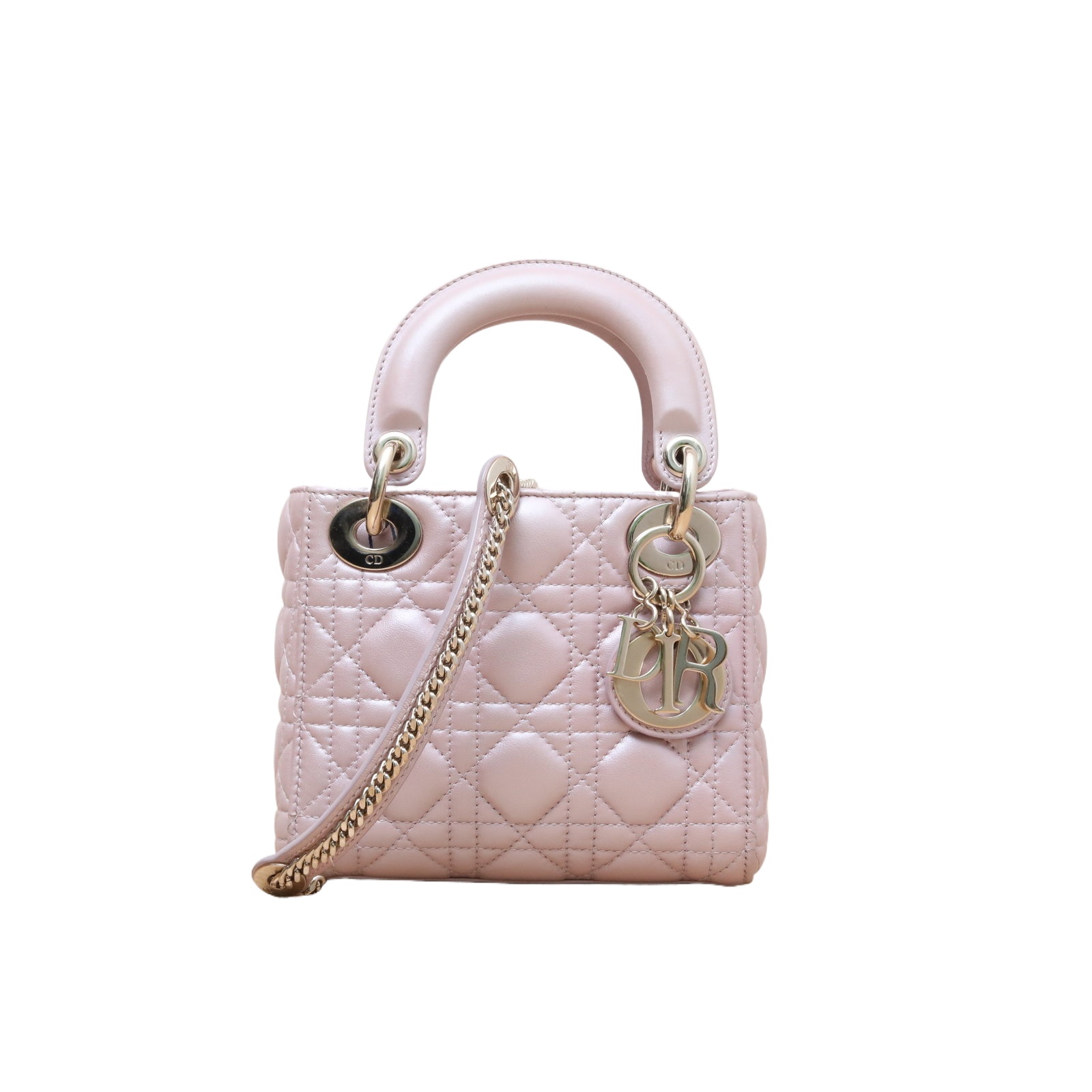 DIOR Lady Dior 17cm in Pink Leather
