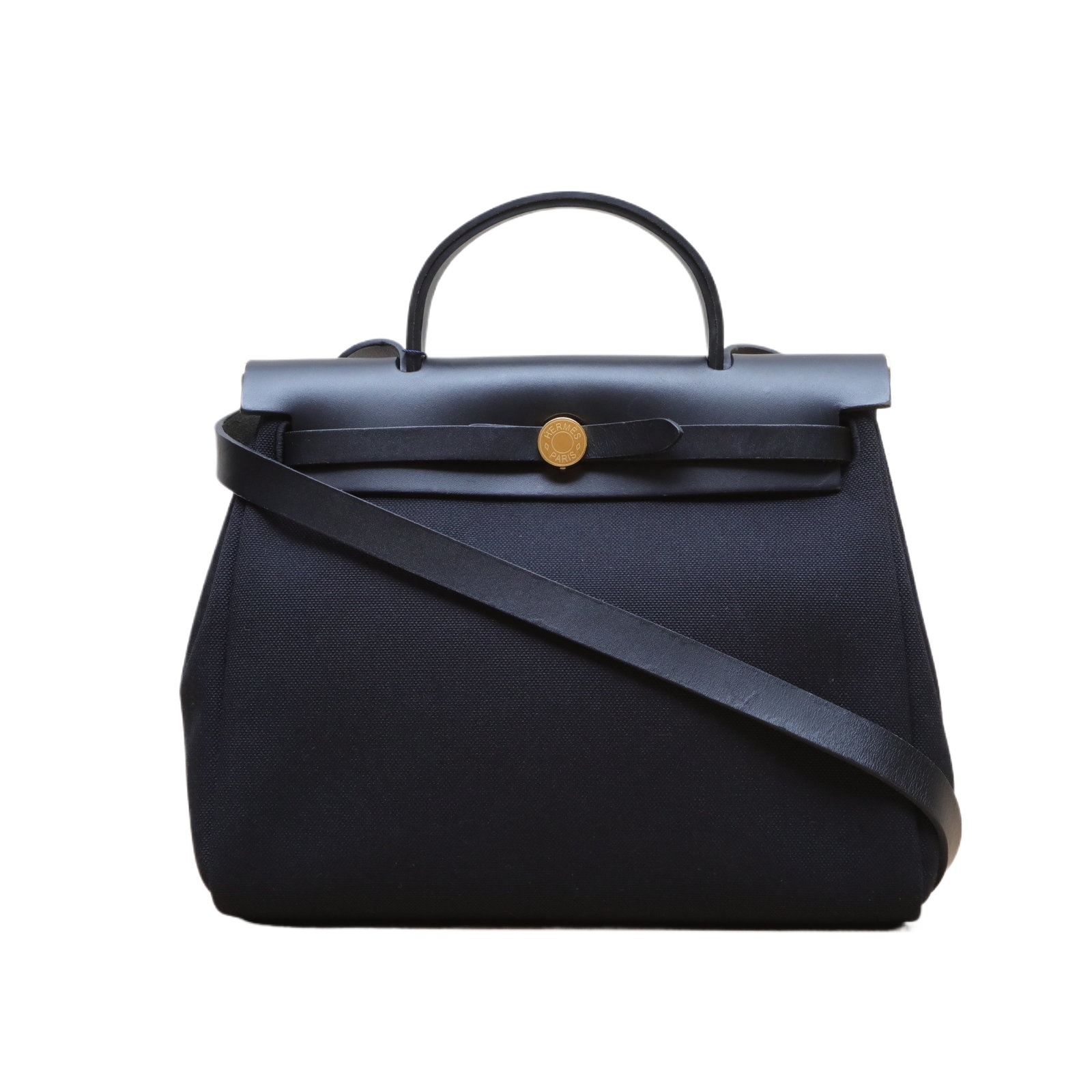 Hermes Herbag 31cm in Canvas/Hunter Leather
