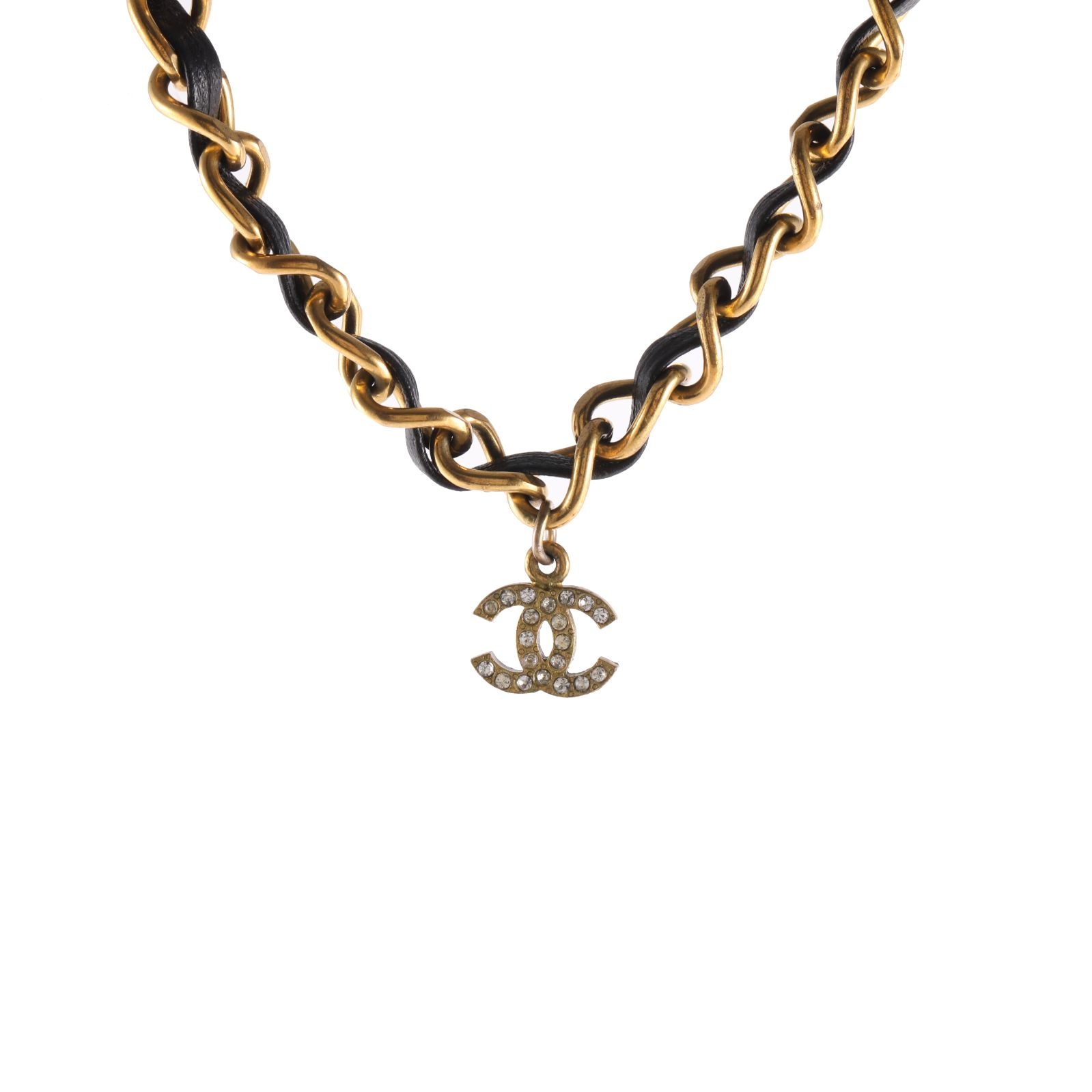 Chanel Vintage CC 1996 leather necklace